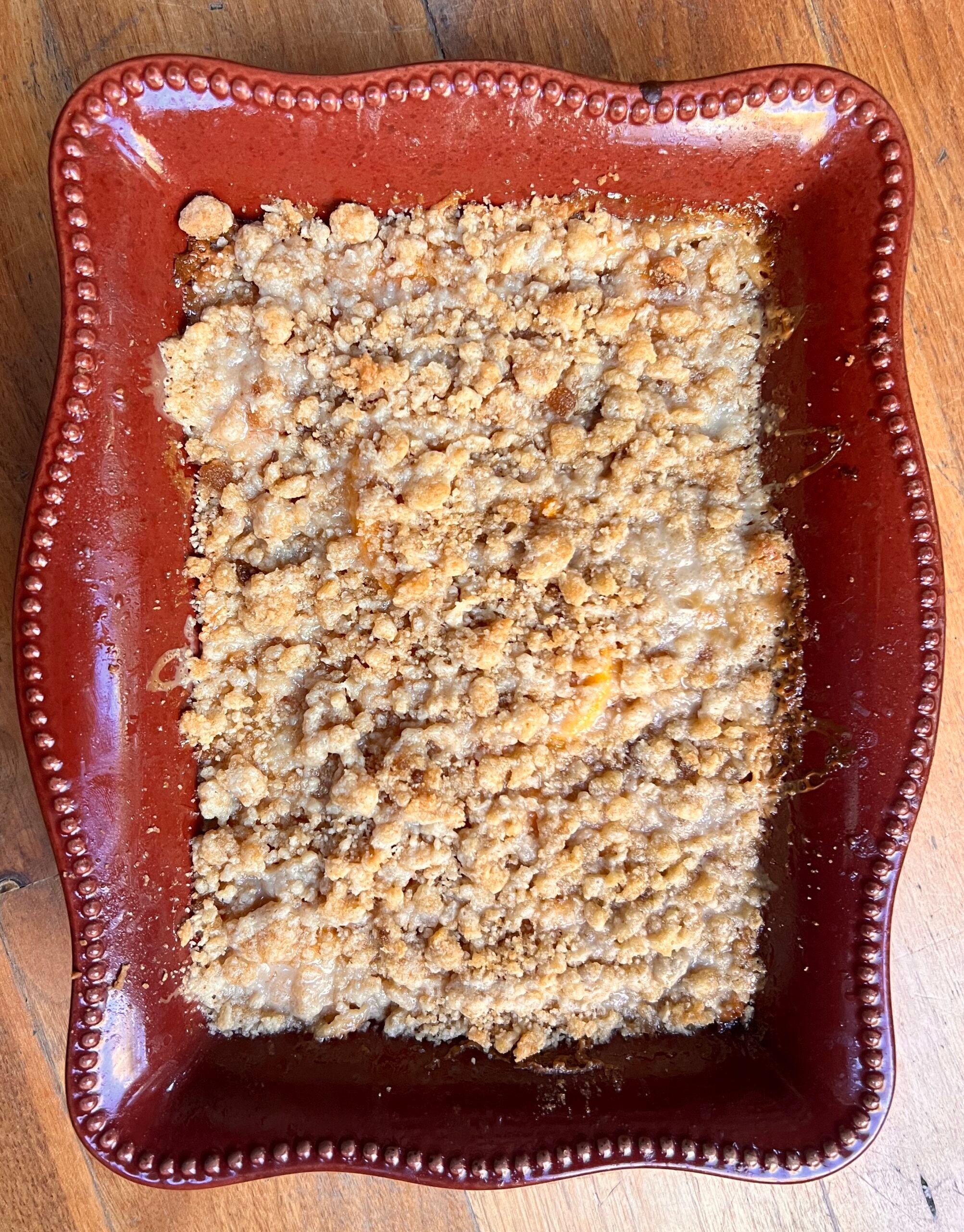 peach cobbler ready to eat or freeze