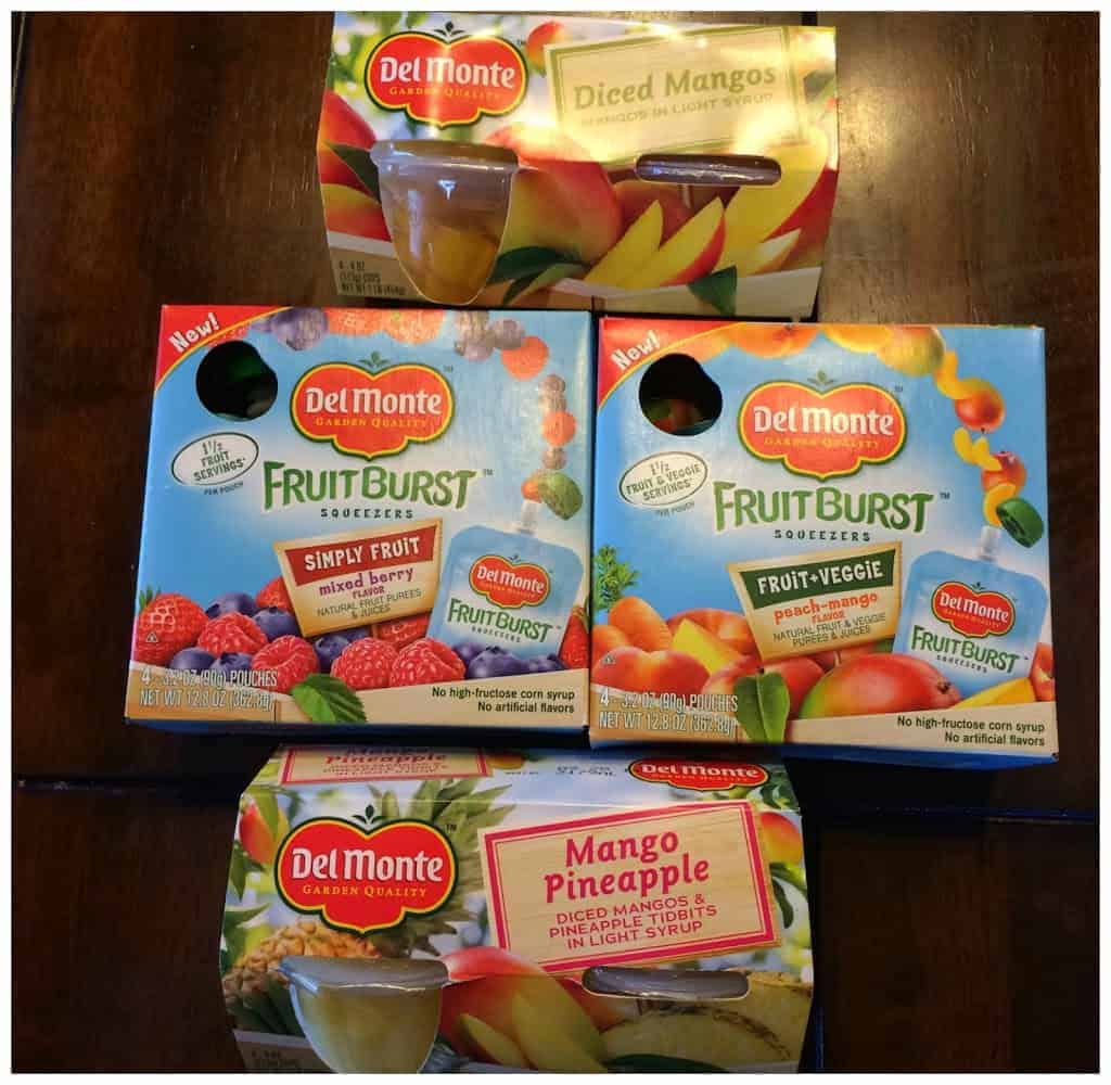 Del Monte® Fruit Burst Squeezers and Fruit Cup® Snacks make the perfect