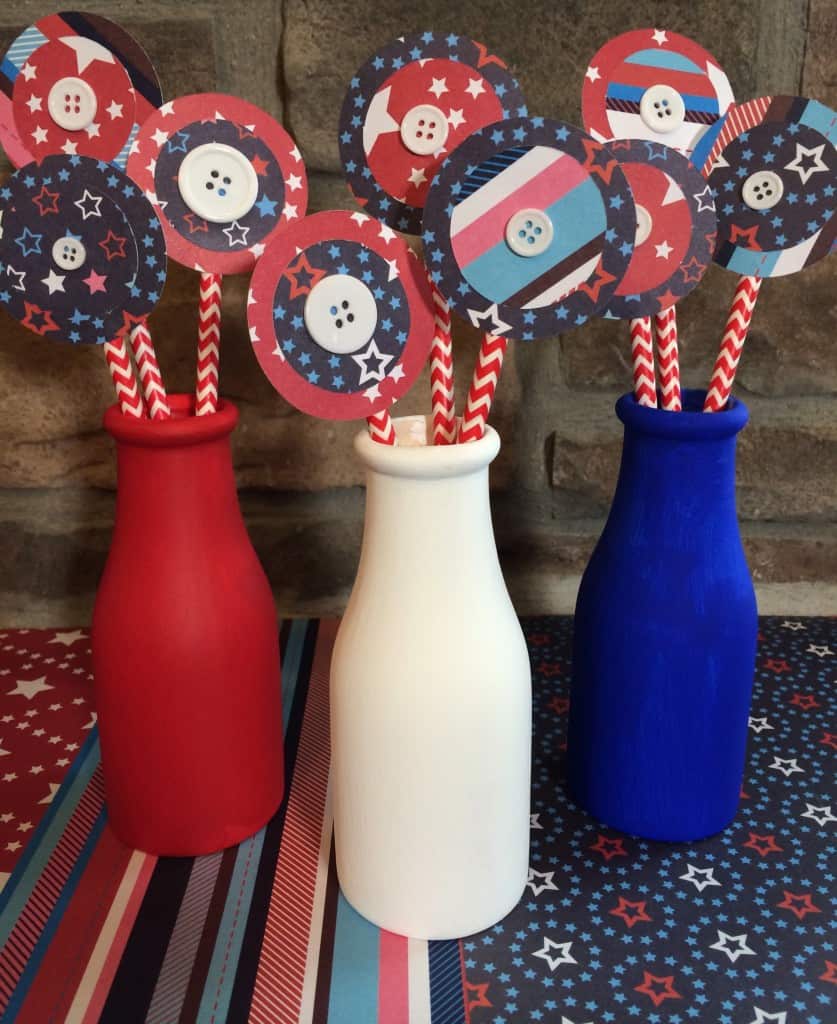 DIY 4th of July Milk Bottle Decorations - A Sparkle of Genius
