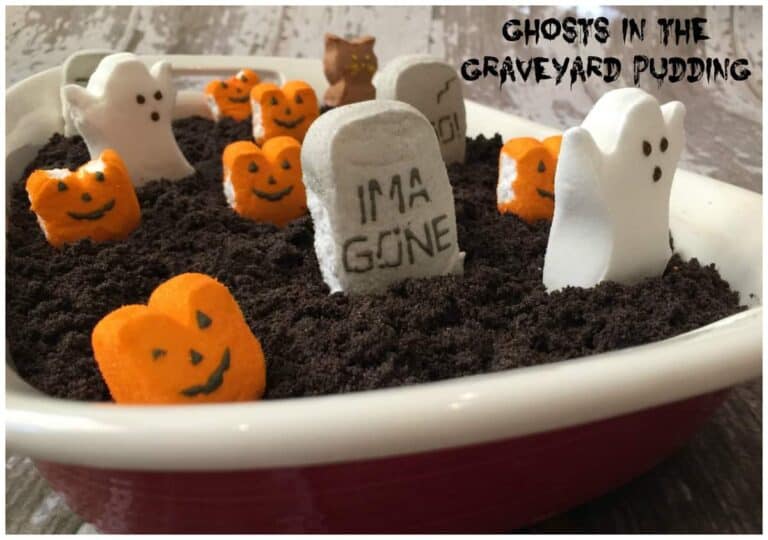 Halloween Peeps Ghosts in the Graveyard Pudding - A Sparkle of Genius