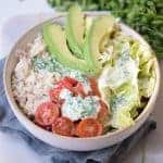 A bowl of salad on a plate