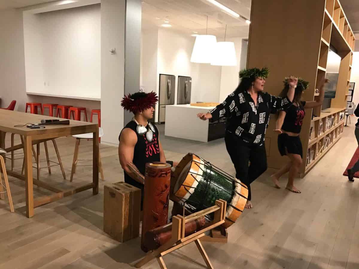 A group of people in a room