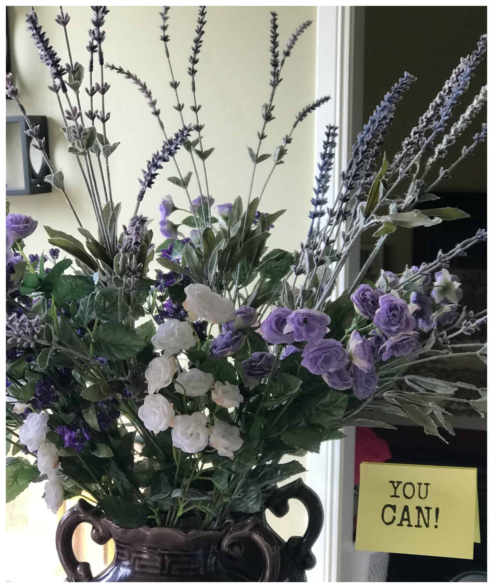 A bouquet of flowers in a vase on a table