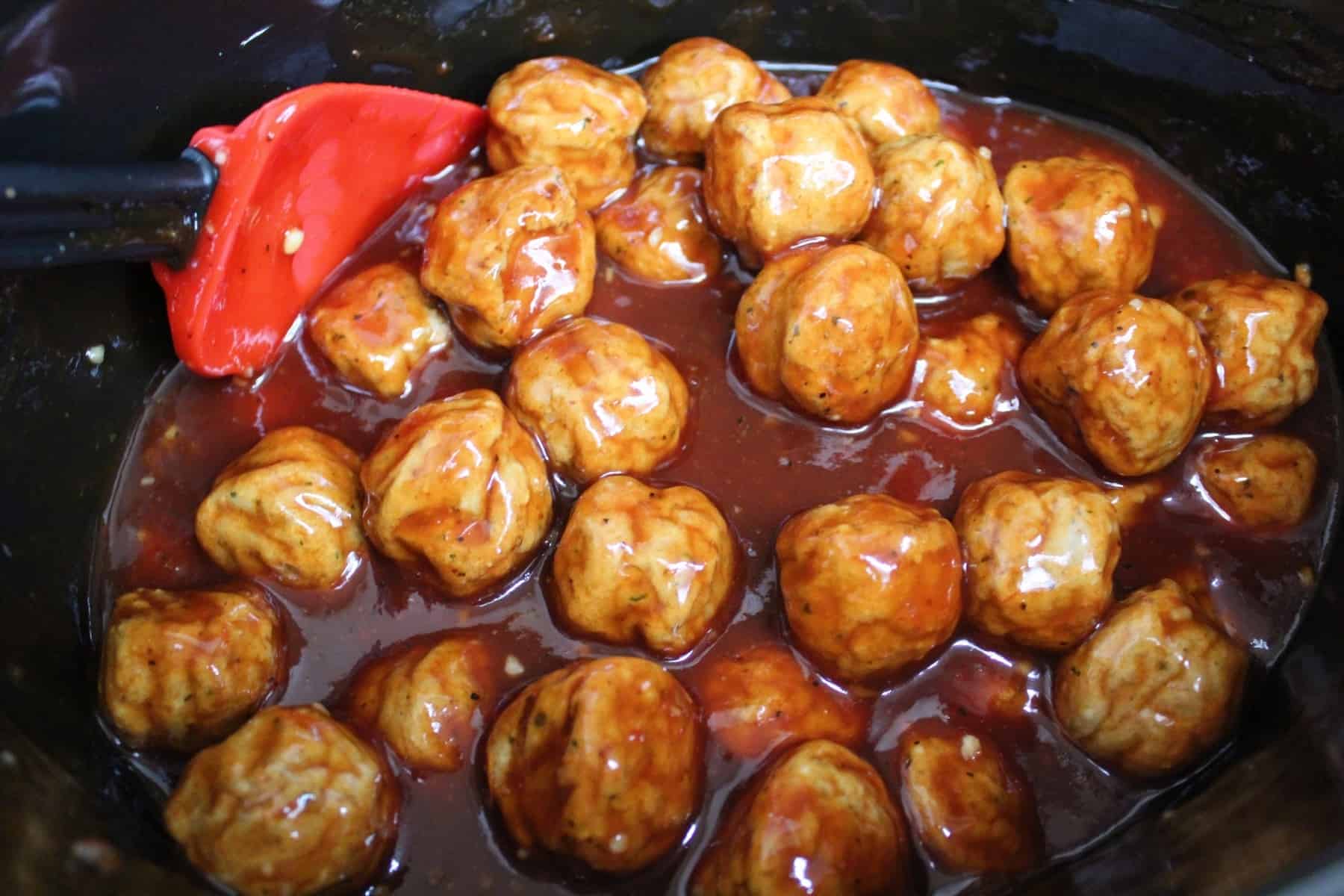 A close up of food, with Meatball and Garlic