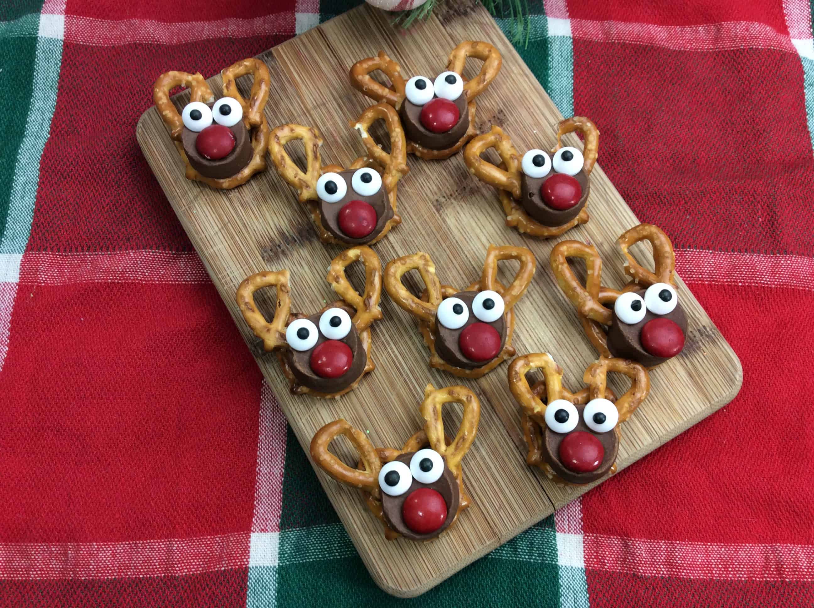 Pretzels and chocolate top of a table