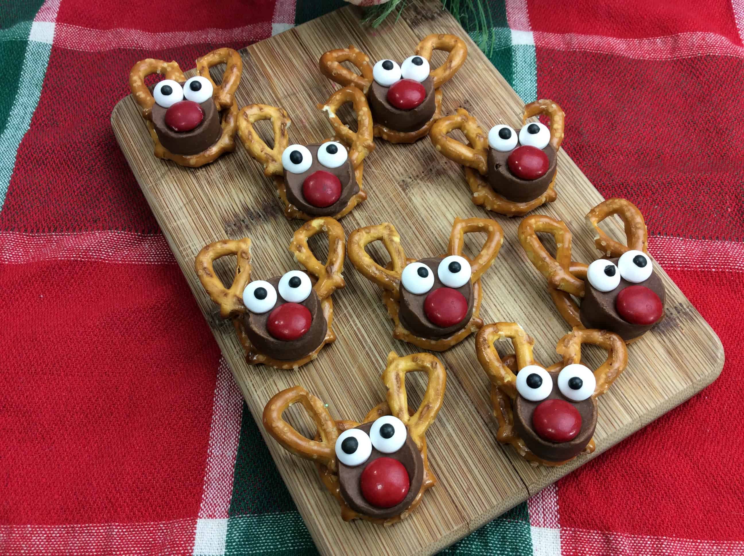 Chocolate and pretzels on a table