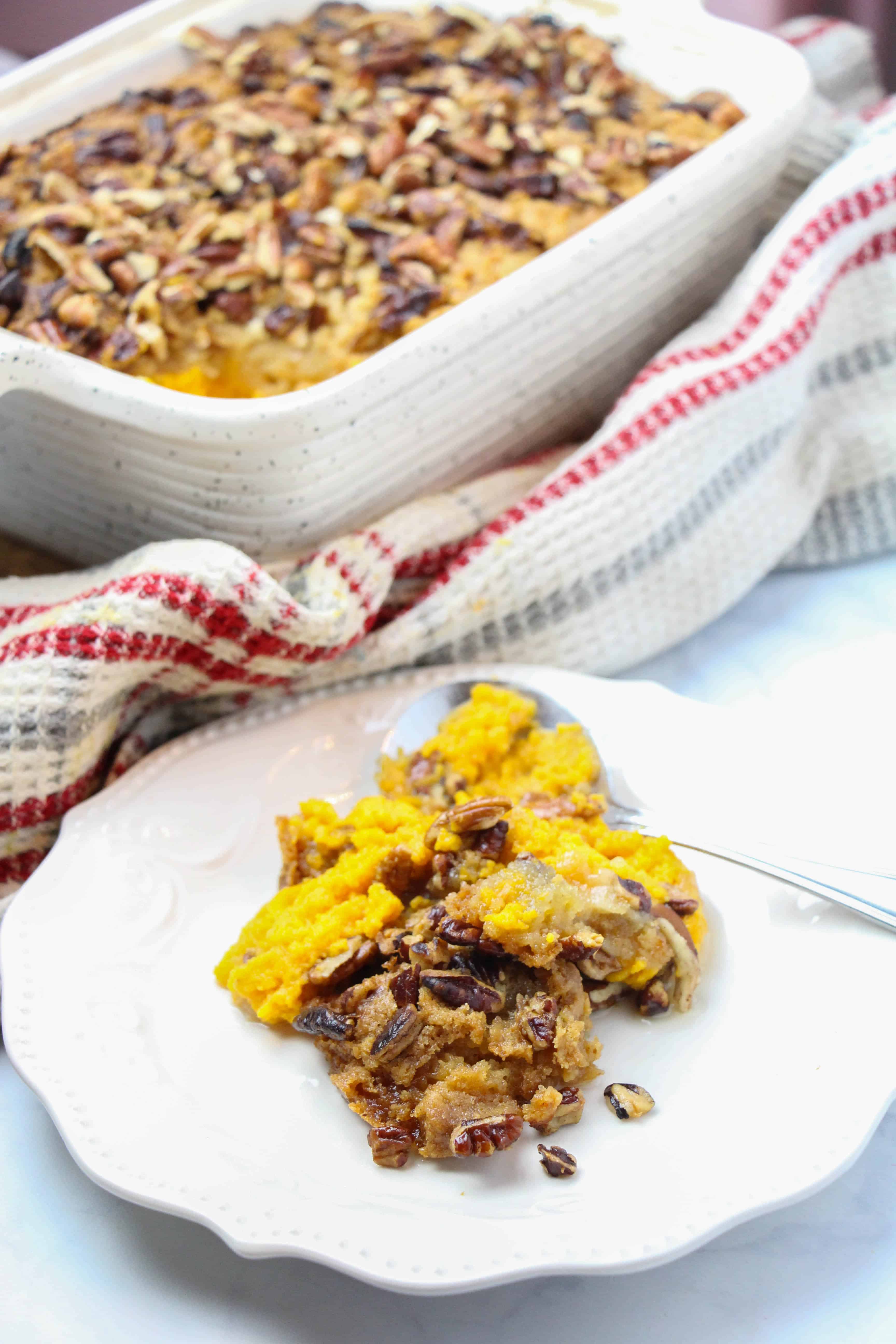 This Sweet Potato Casserole with Pecans is the perfect holiday dish.