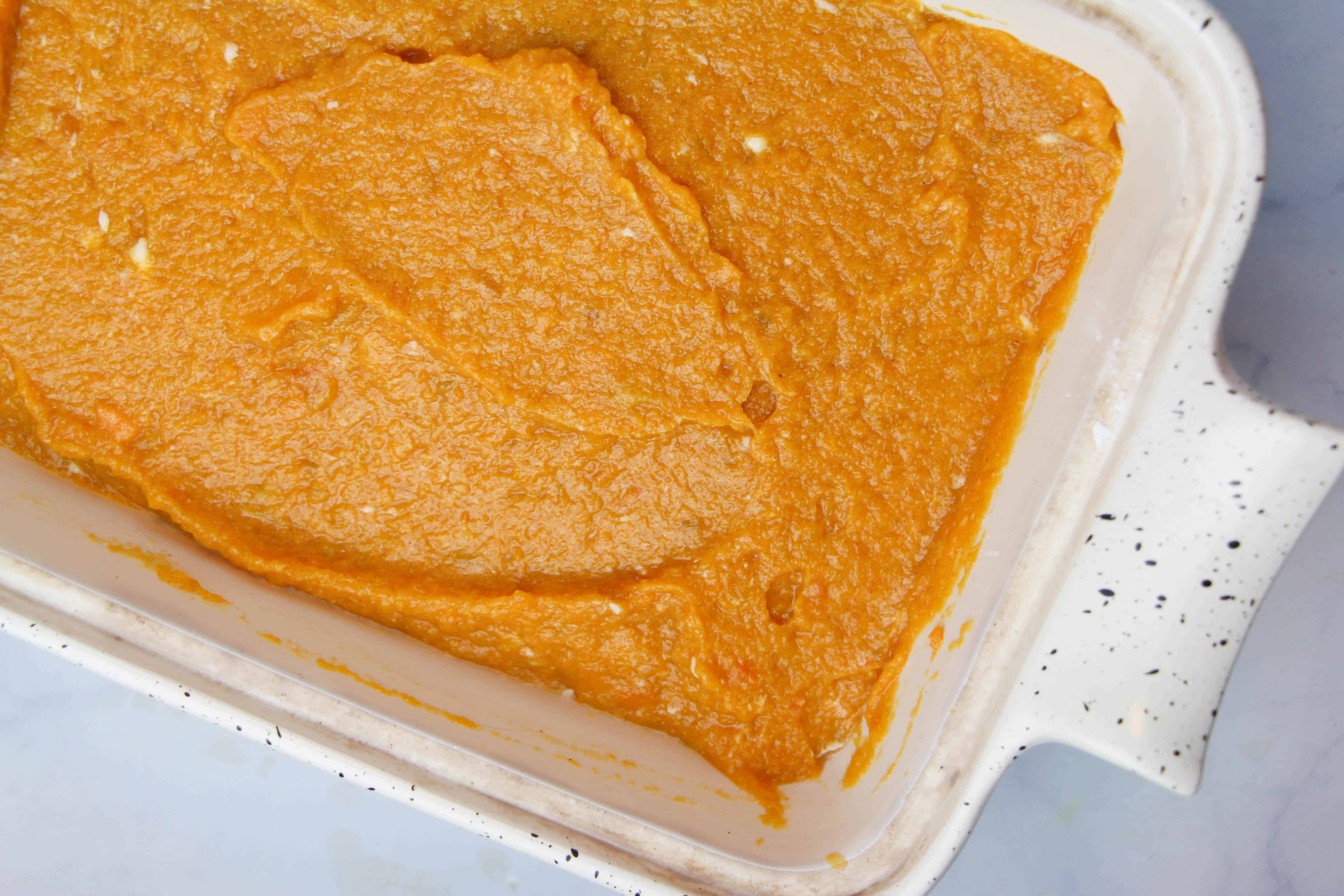 A piece of cake on a plate, with Sweet potato and Tart