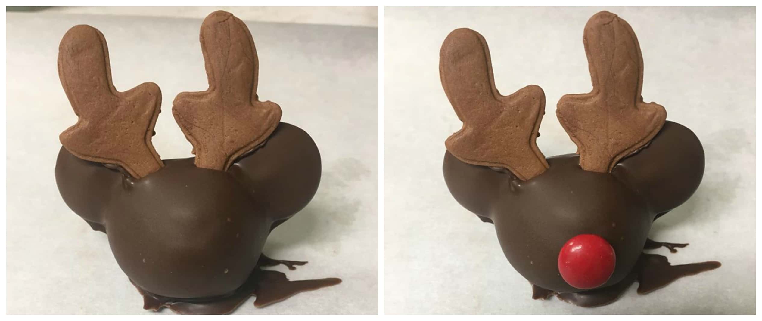 A cake made to look like a reindeer 