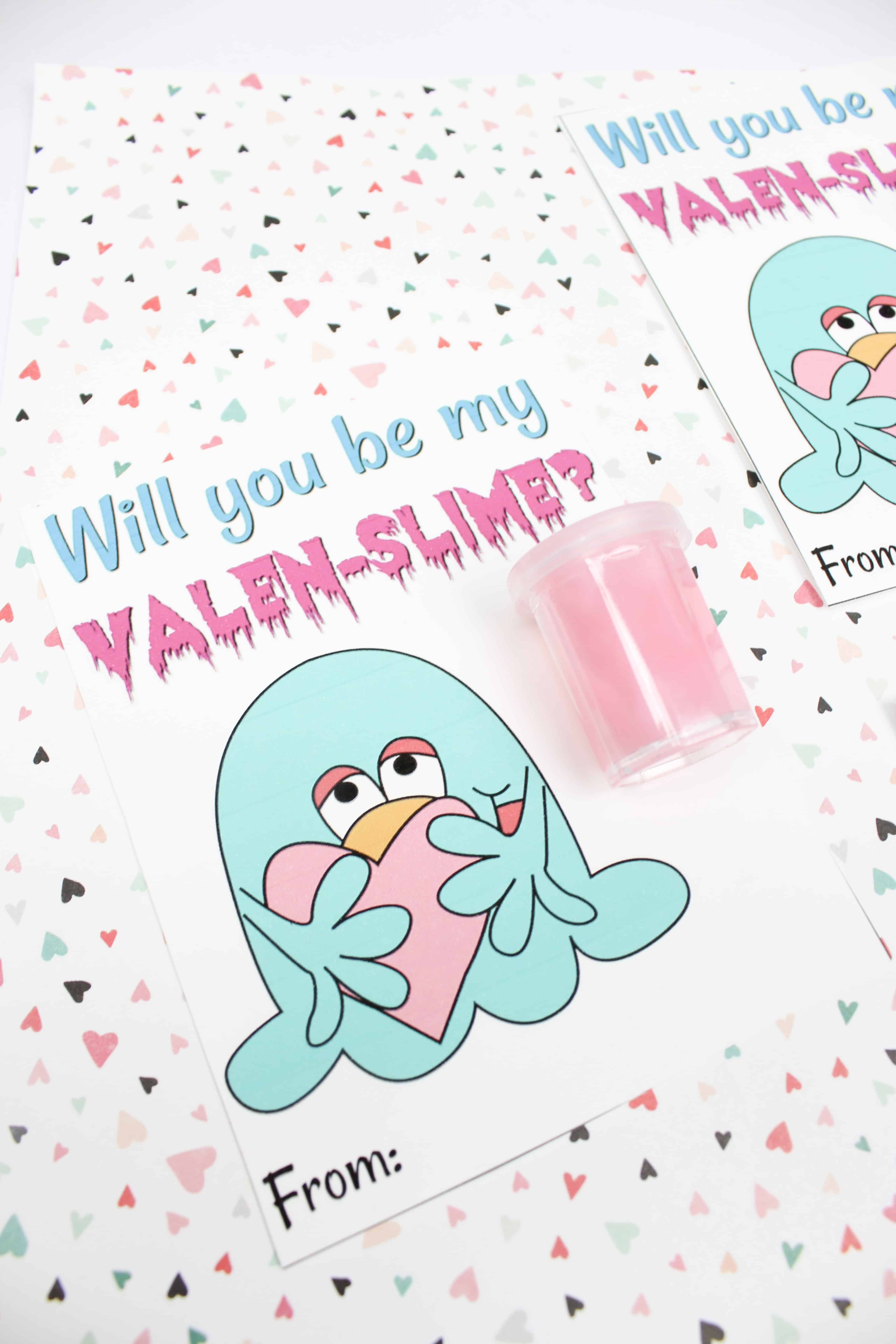 Valentine Slime Printable Card Free Kids Valentine Printable