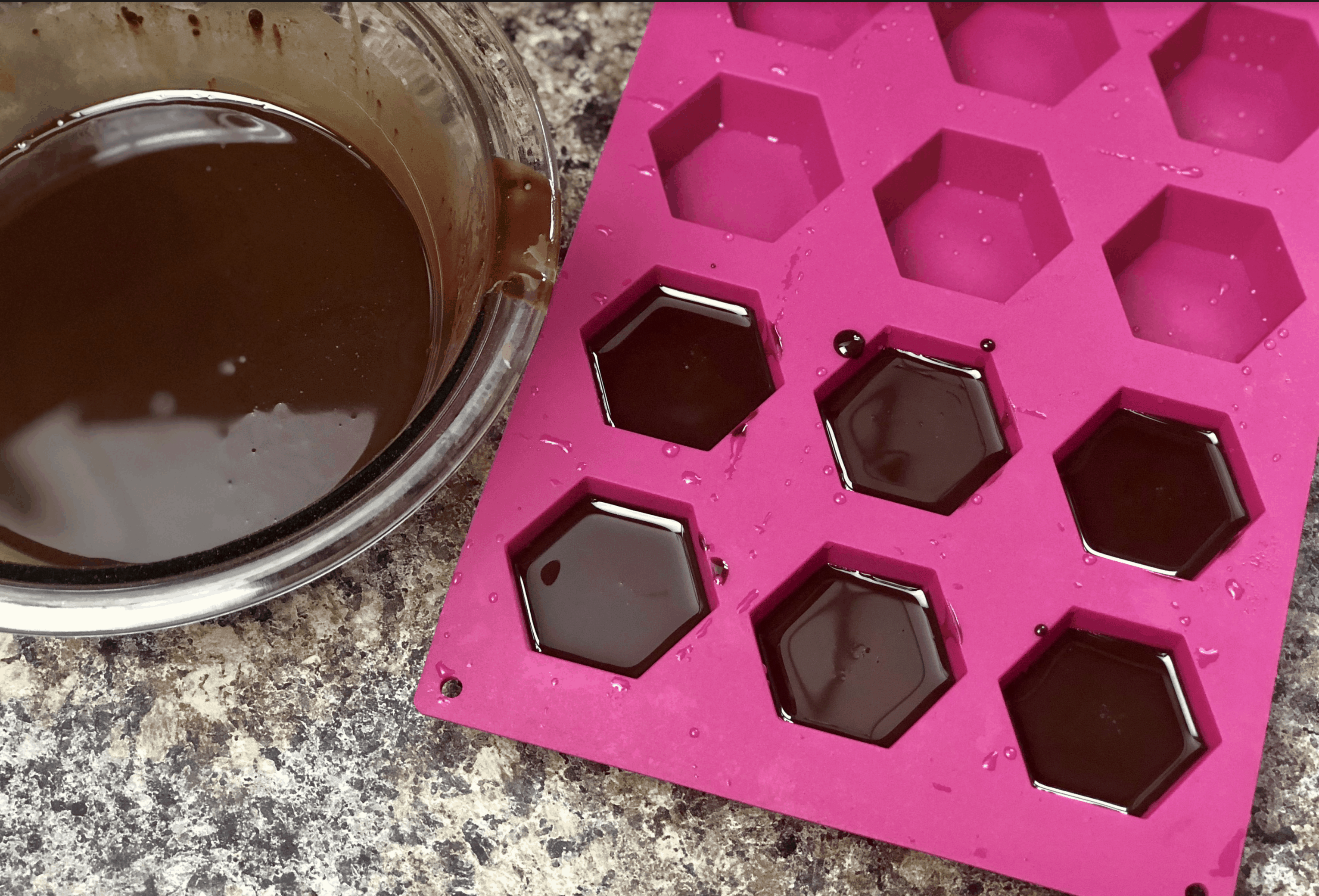 A close up of a chocolate