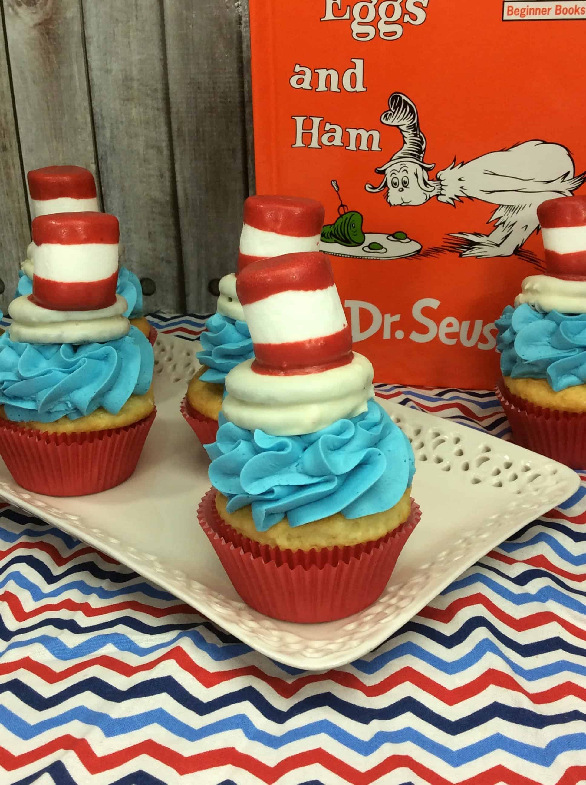 Dr Seuss Hat Cupcakes- Dr Seuss Inspired Recipes