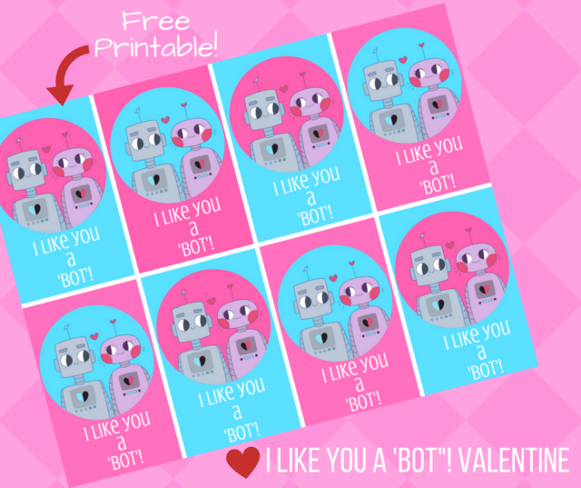 I Like You A Bot Robot Valentine Printable Free Valentine s Robot I Like You A Bot Robot Valentine Printable Free Valentine s Robot