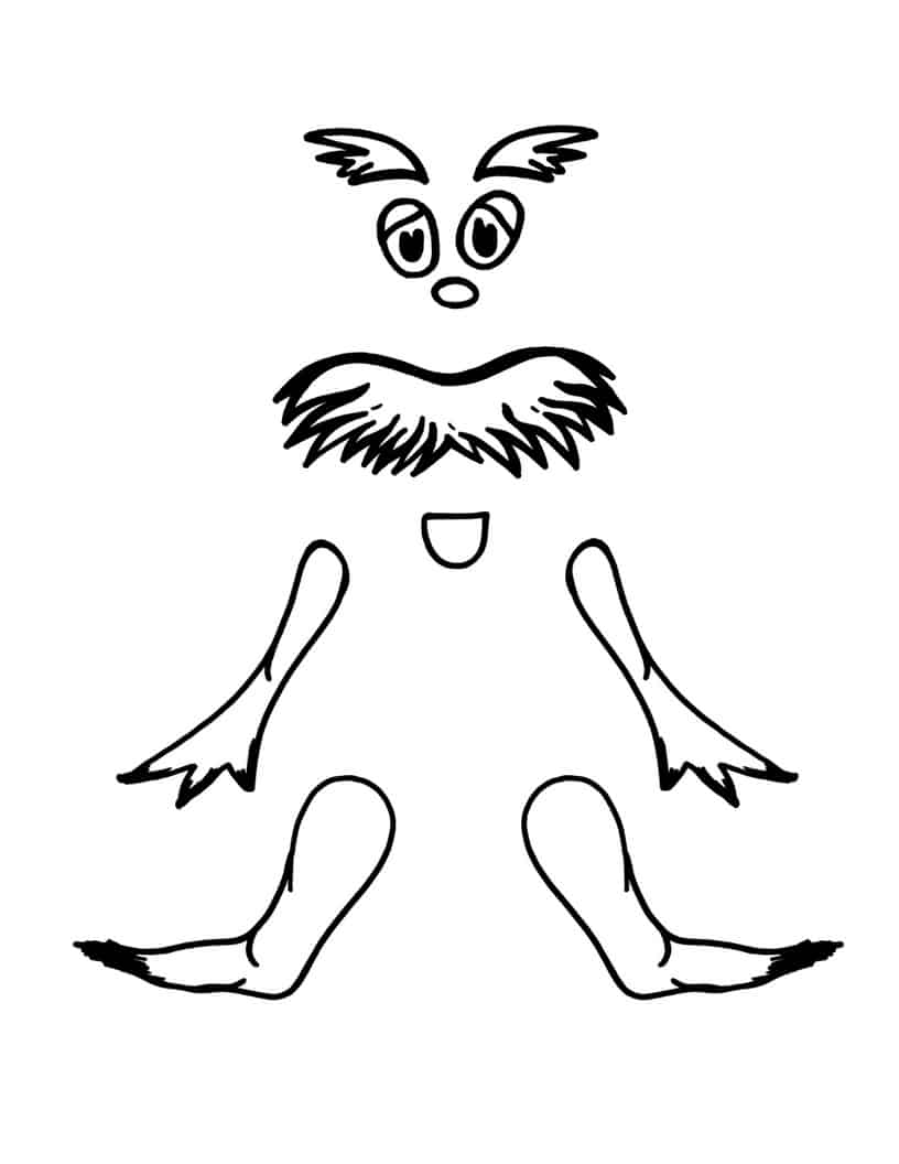 Dr. Seuss Lorax Toilet Paper Roll Craft- Free The Lorax Template Printable