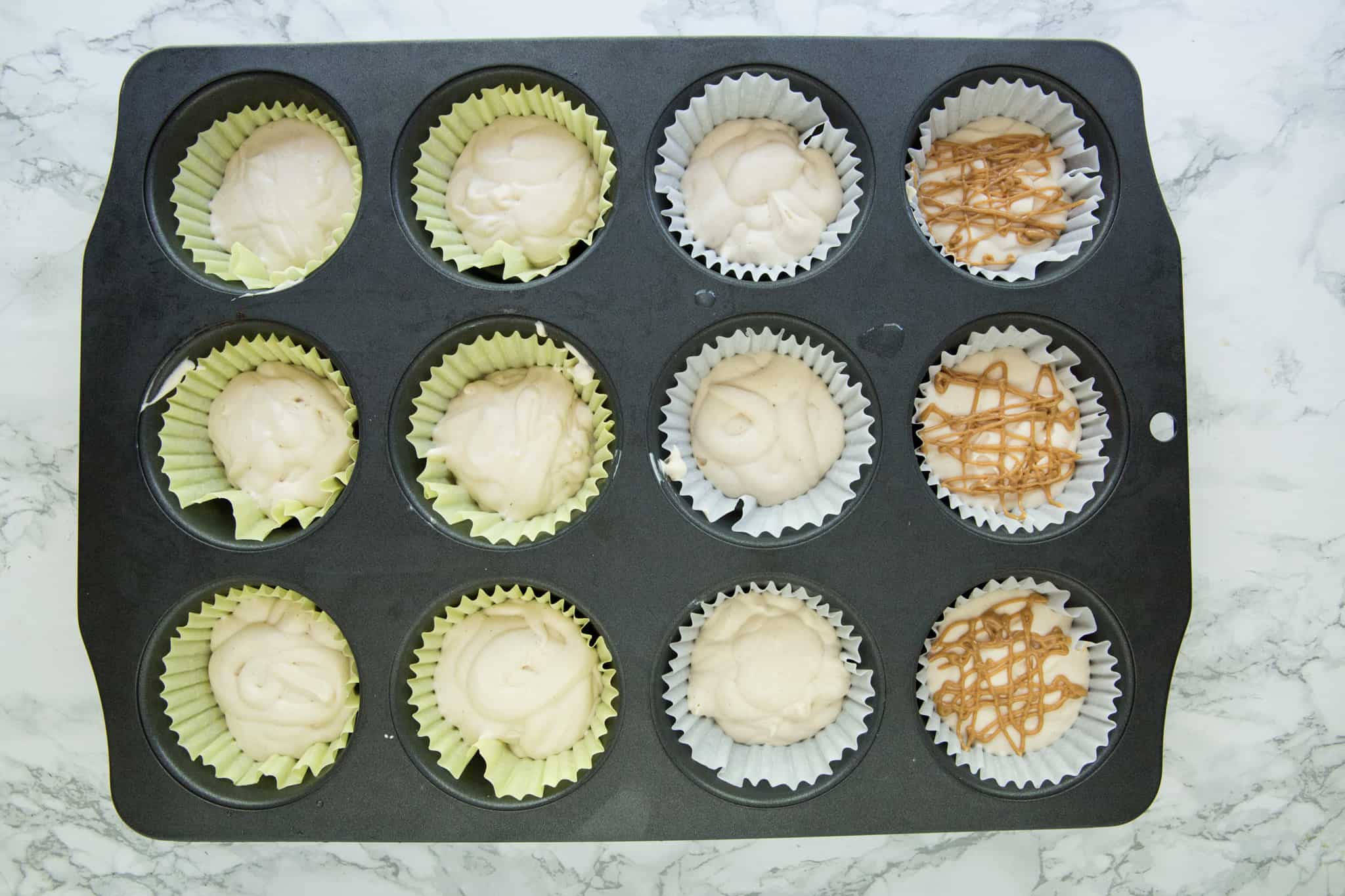 ingredients in muffin tin