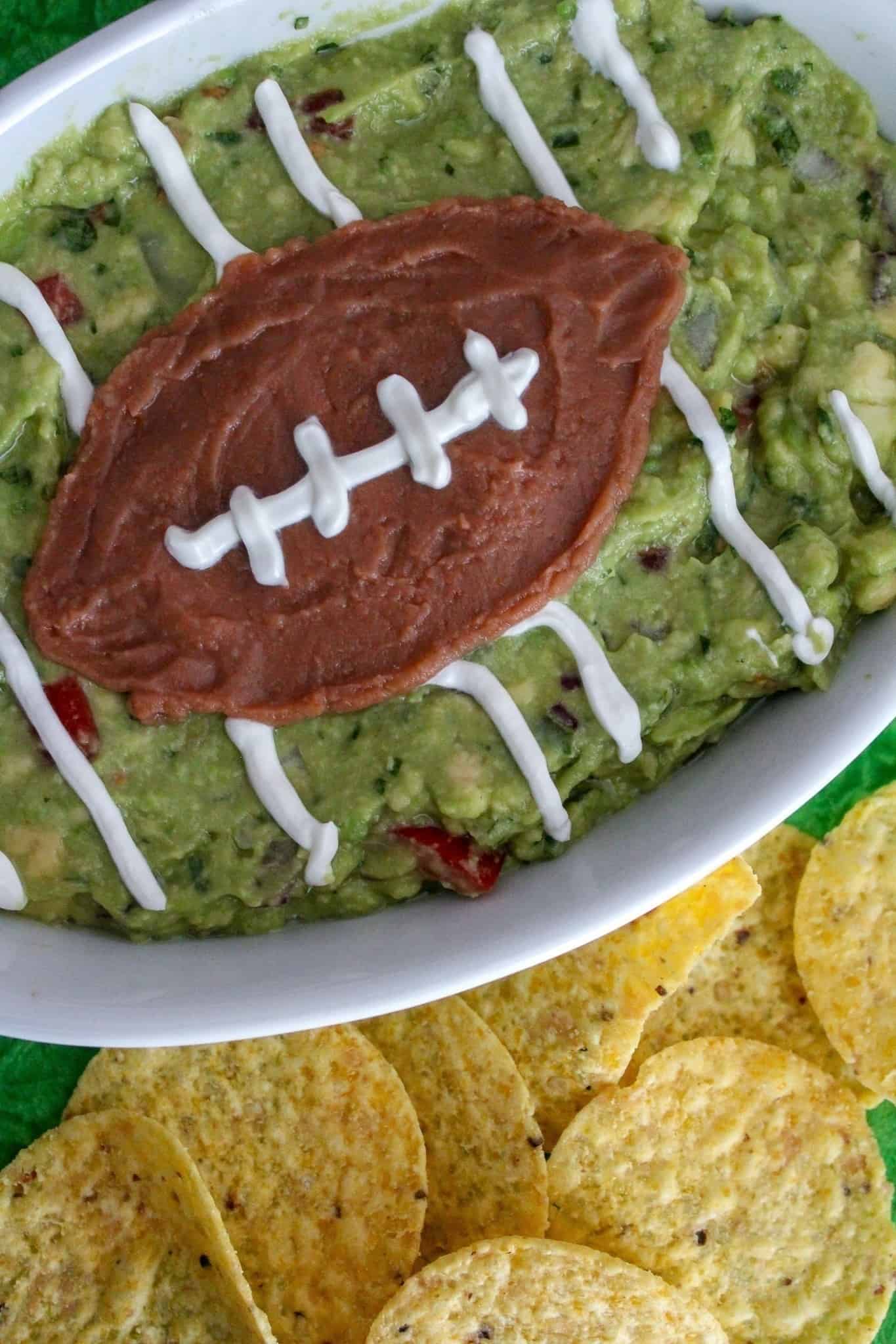 A plate of food, with Guacamole