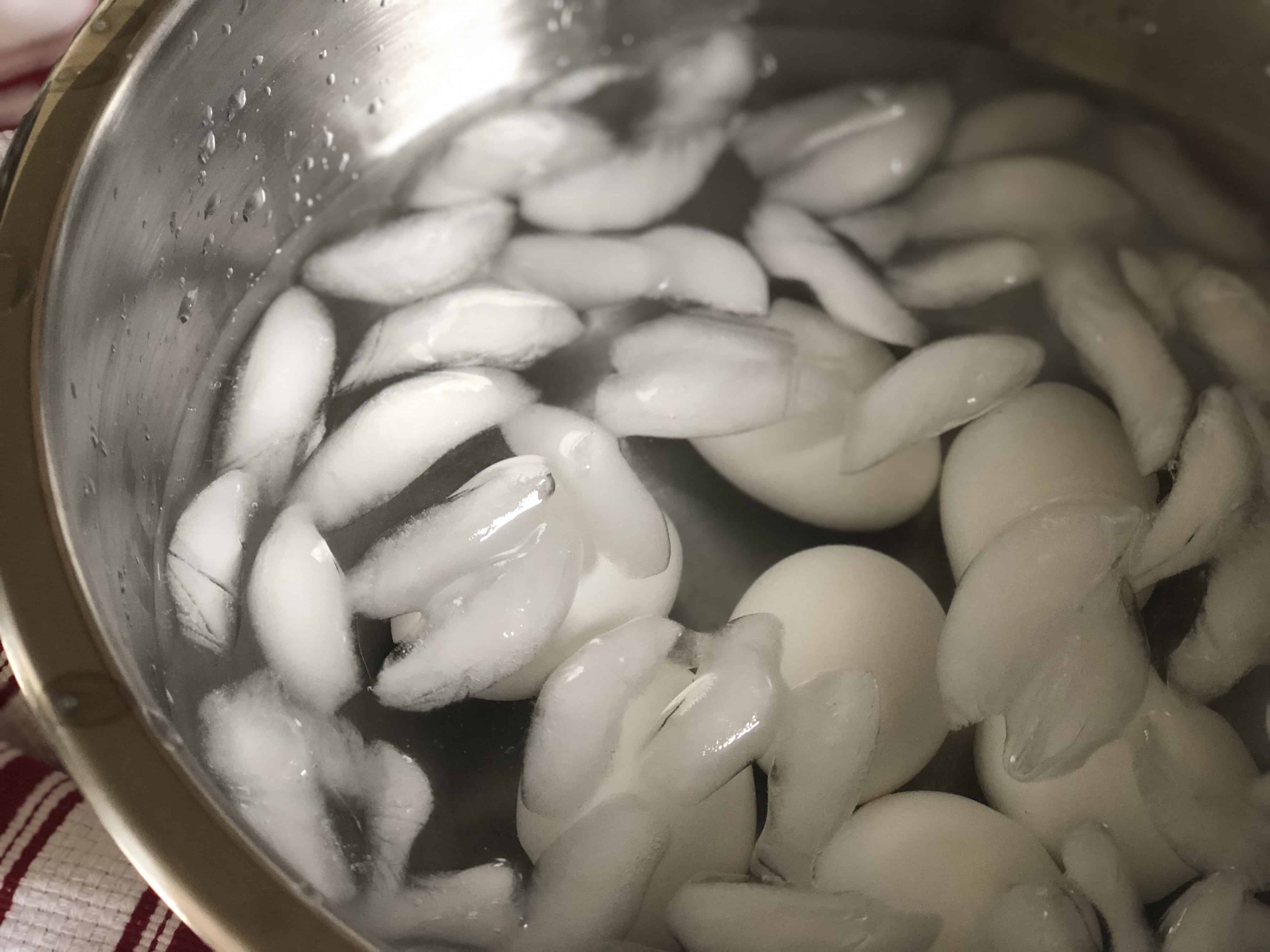A close up of a bowl with ice