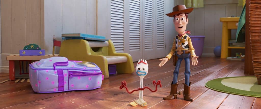 Woody and Forky in Toy Story 4 movie