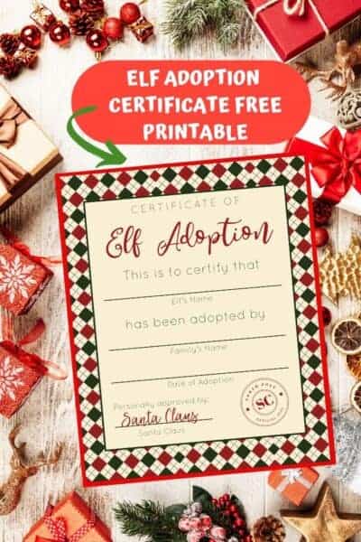 Elf on the Shelf Adoption Certificate - A Sparkle of Genius