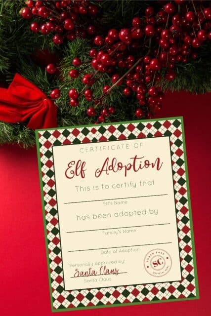 Elf on the Shelf Adoption Certificate - A Sparkle of Genius