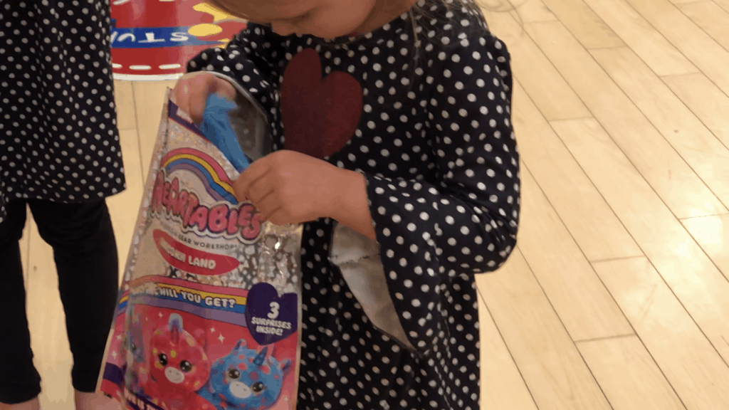 A person holding a toy