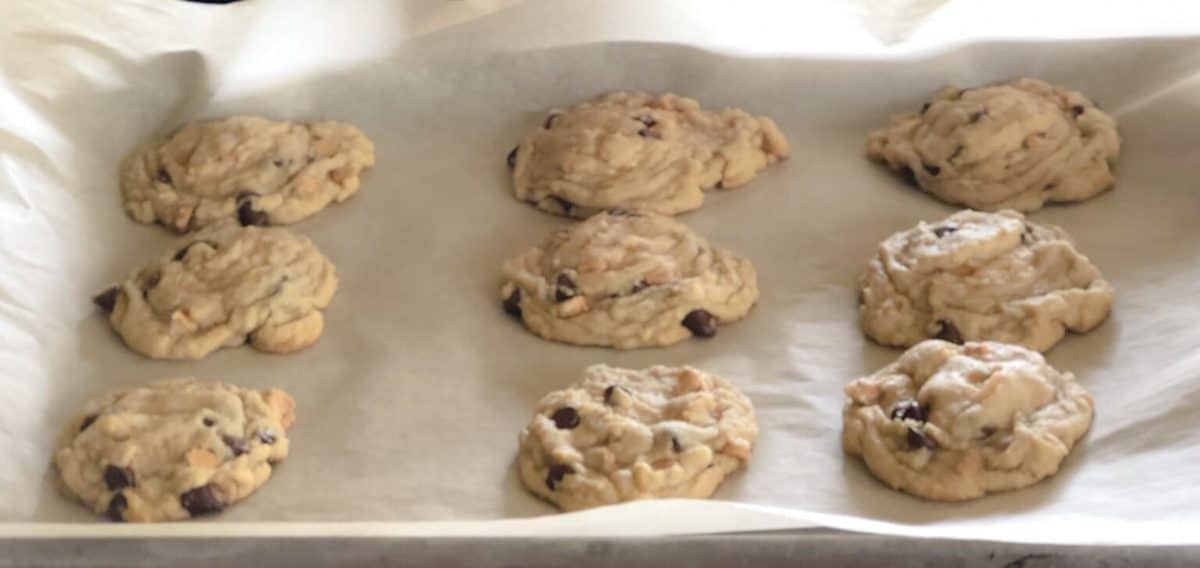 A bunch of different types of food, with Cookie and Chocolate