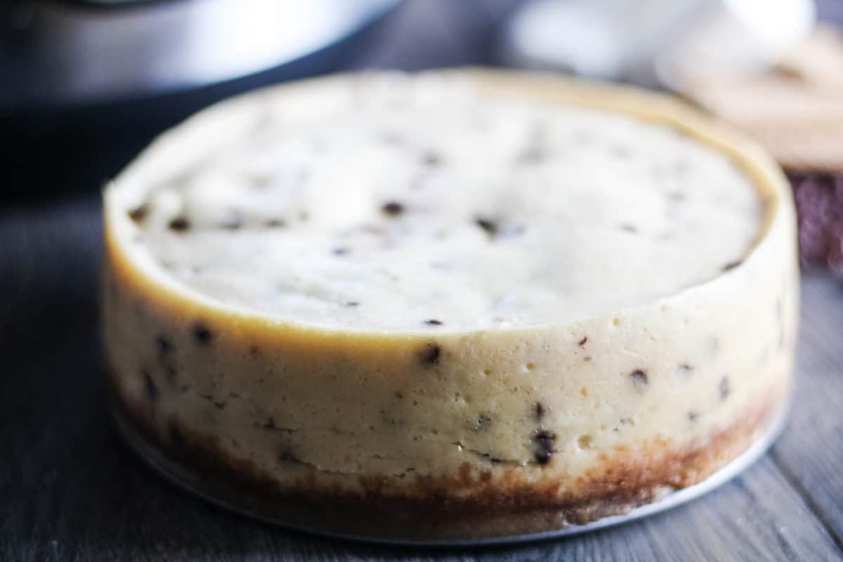 A close up of cheesecake on a plate
