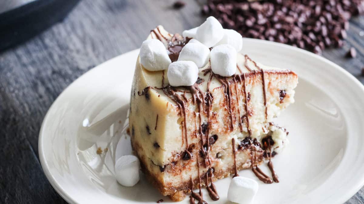 A piece of cake on a plate