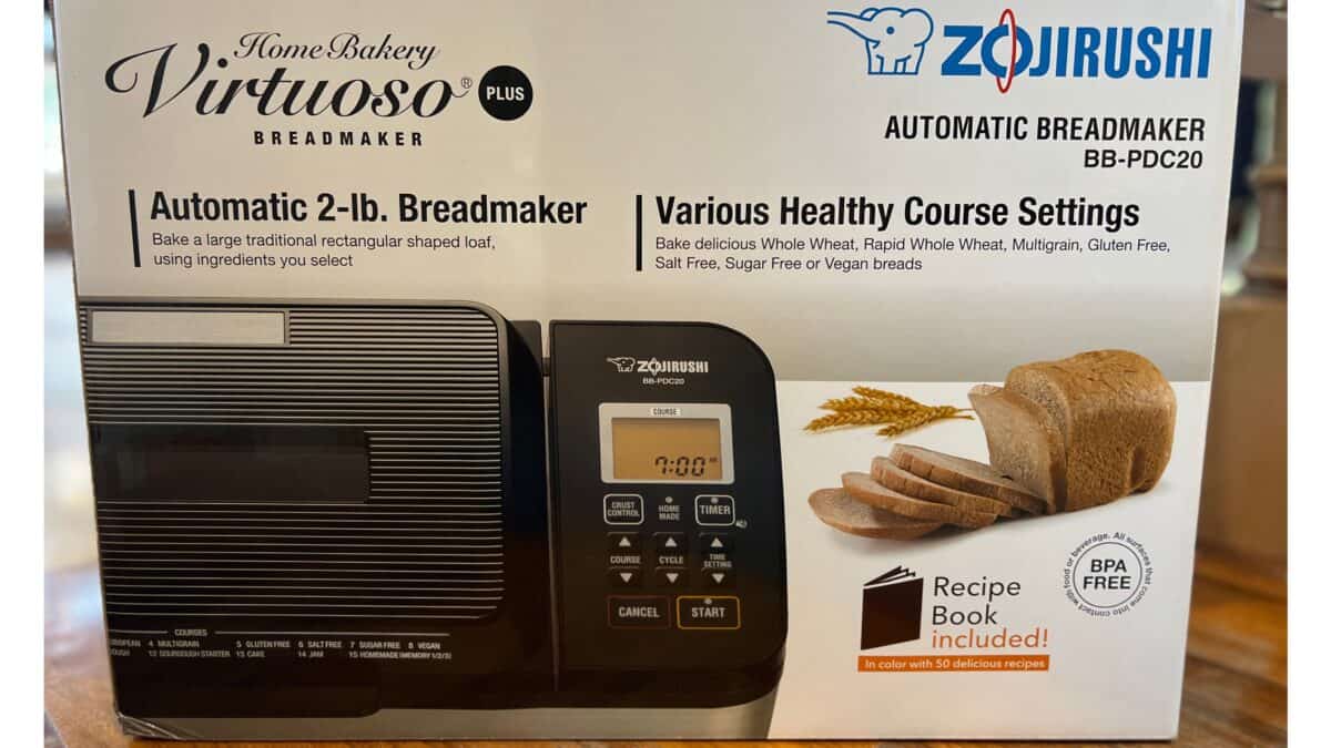 The box to the Zojirushi Home Bakery Virtuoso Breadmaker.