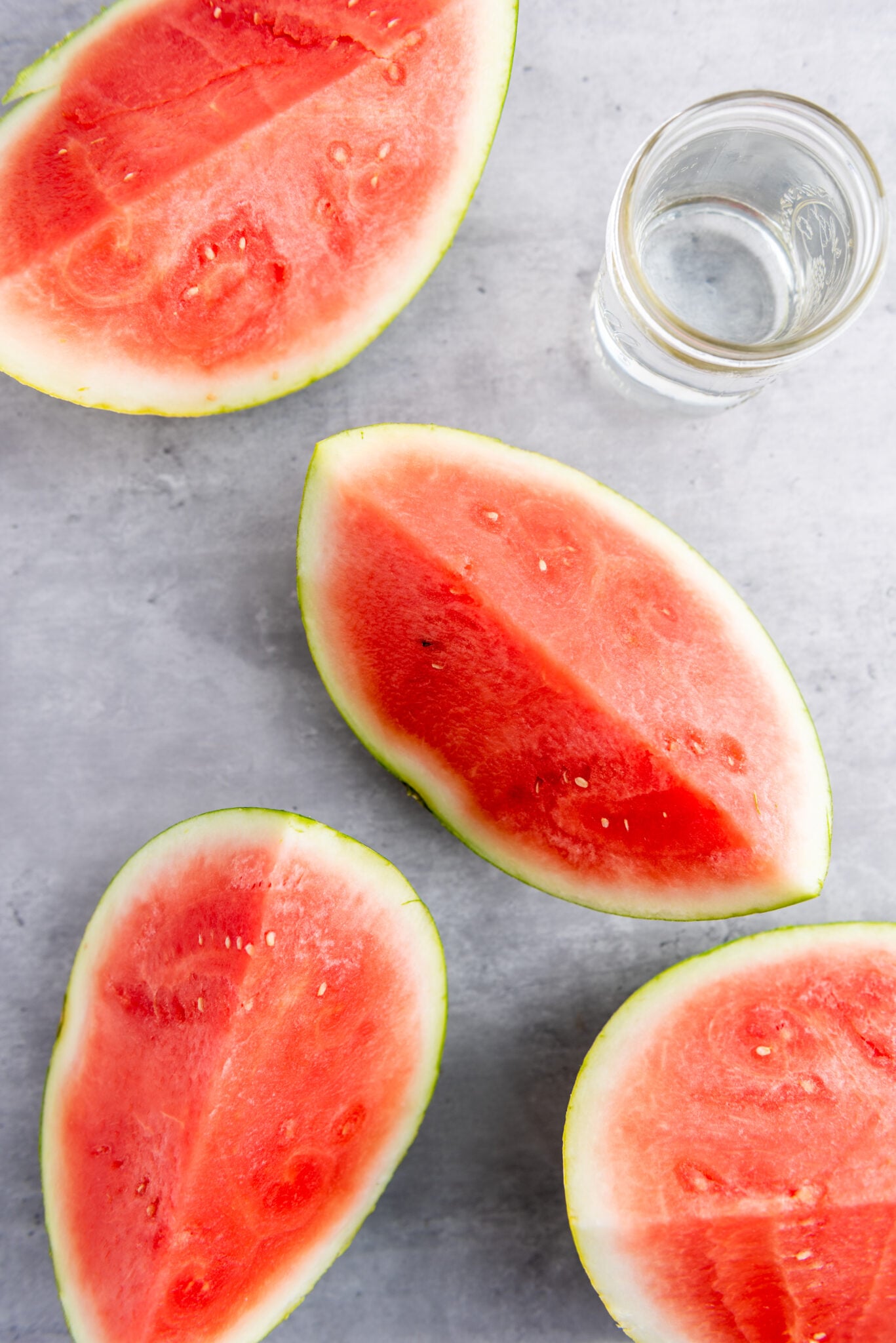 whole watermelon into quarters