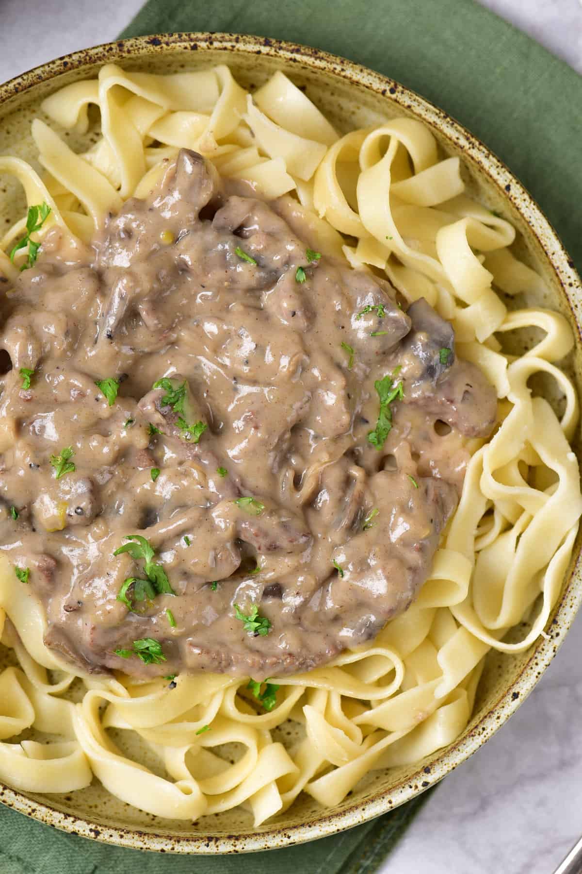 beef stroganoff with beef tips