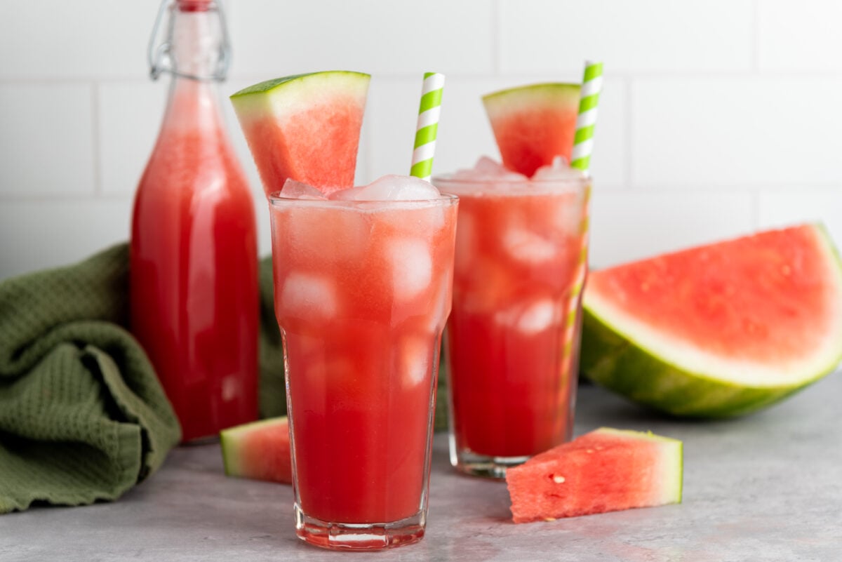 Front view shot of a glass of juice, showcasing its rich color.