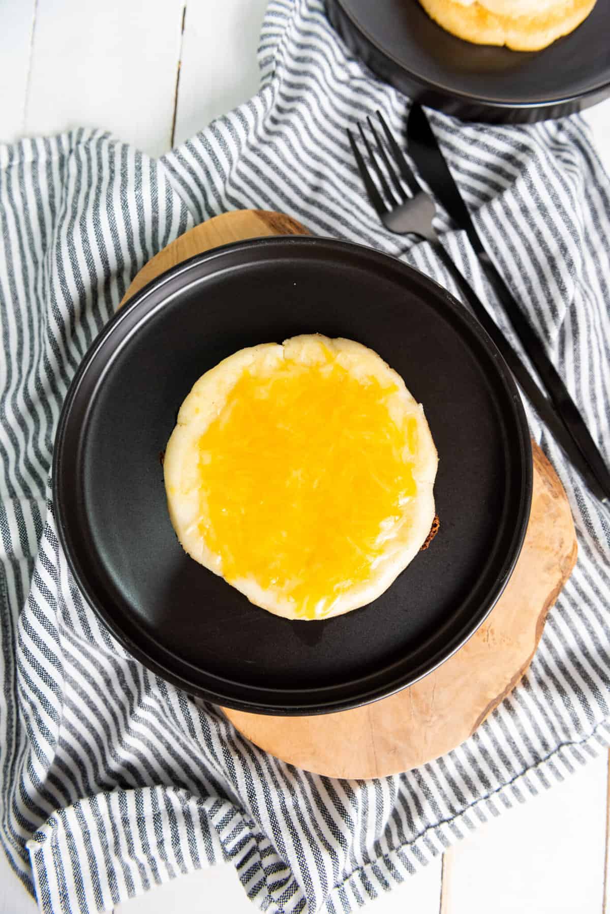 Stack of arepas con queso ready to serve