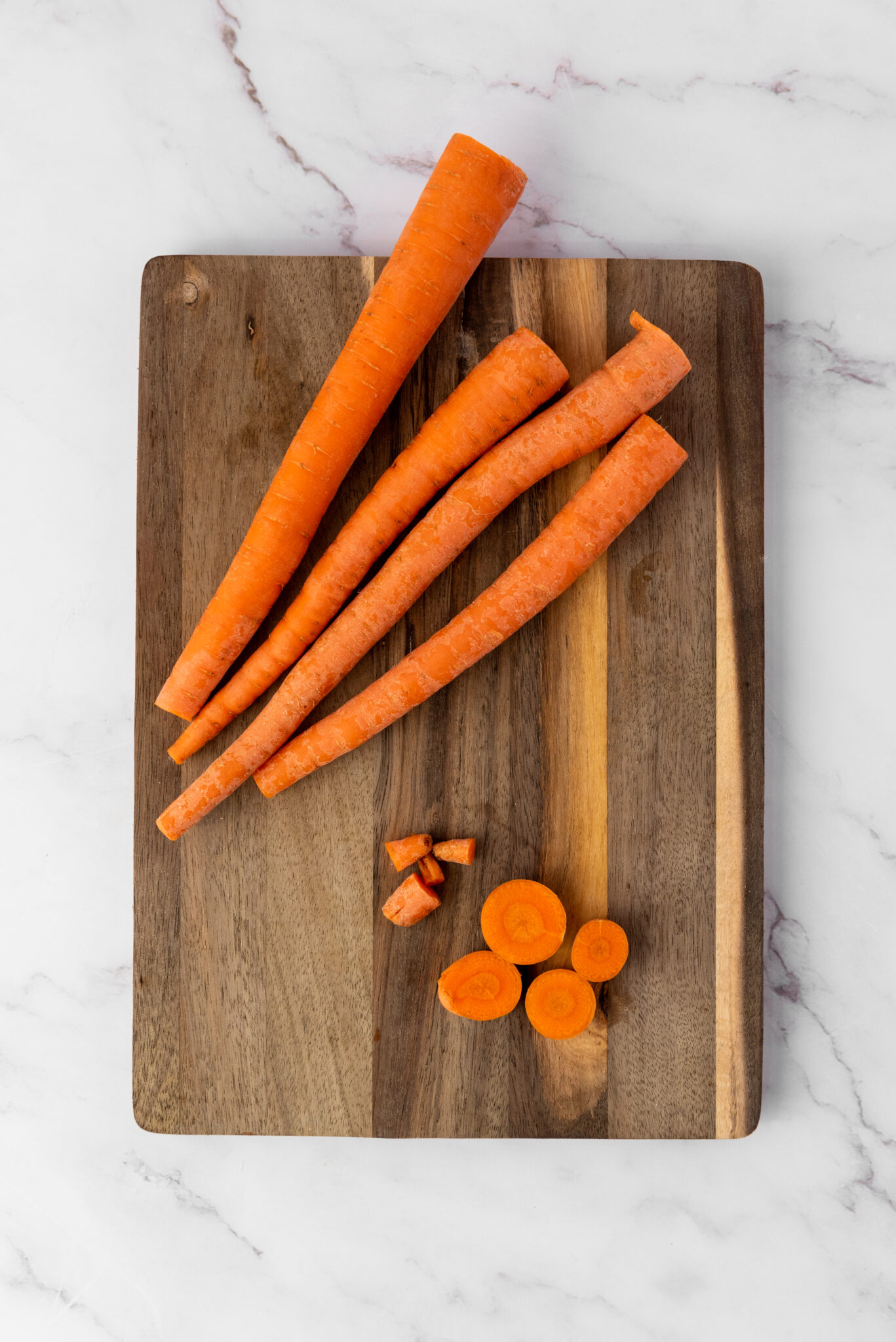 carrots cut on cutting board