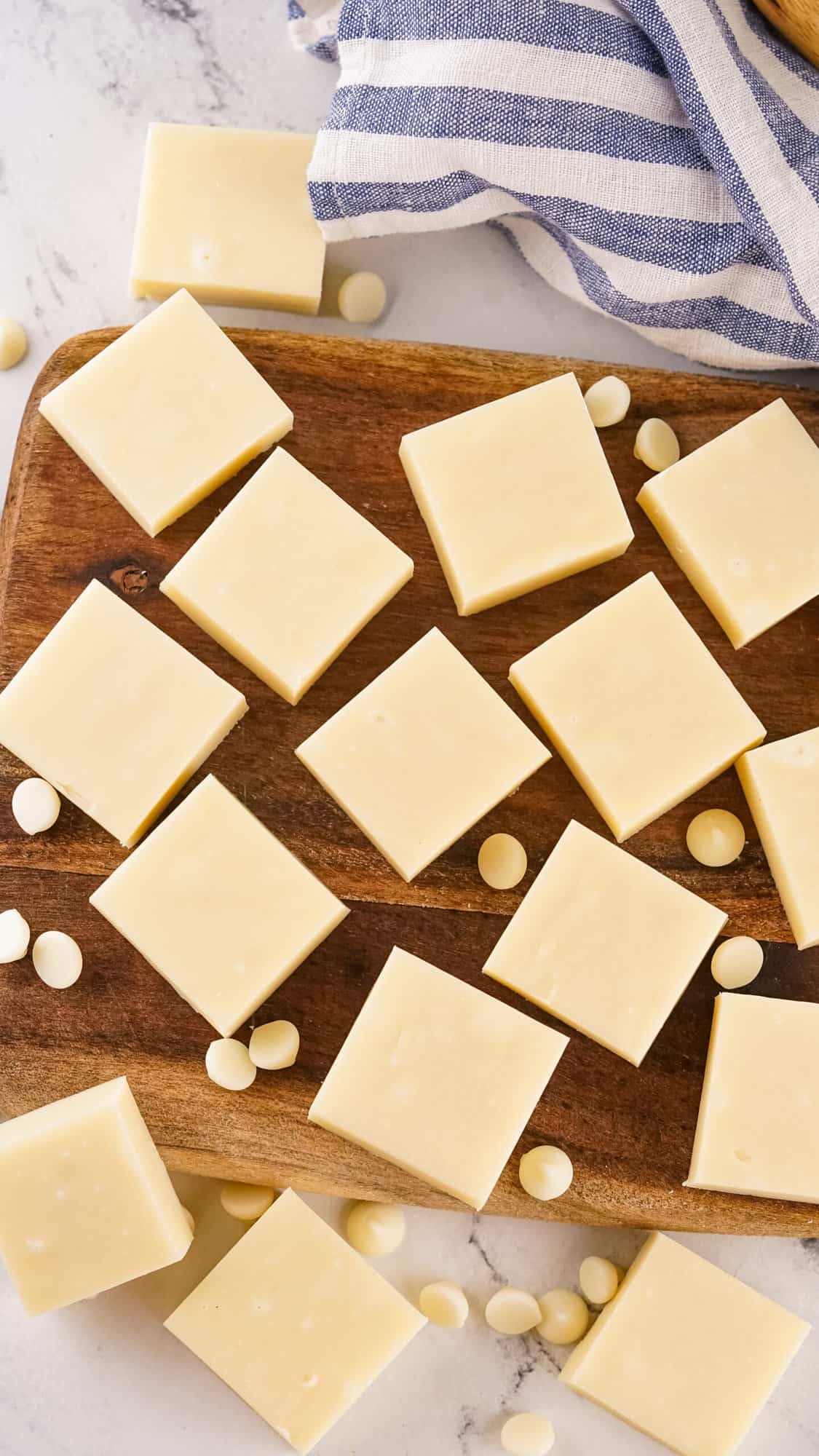 vanilla fudge on a cutting board
