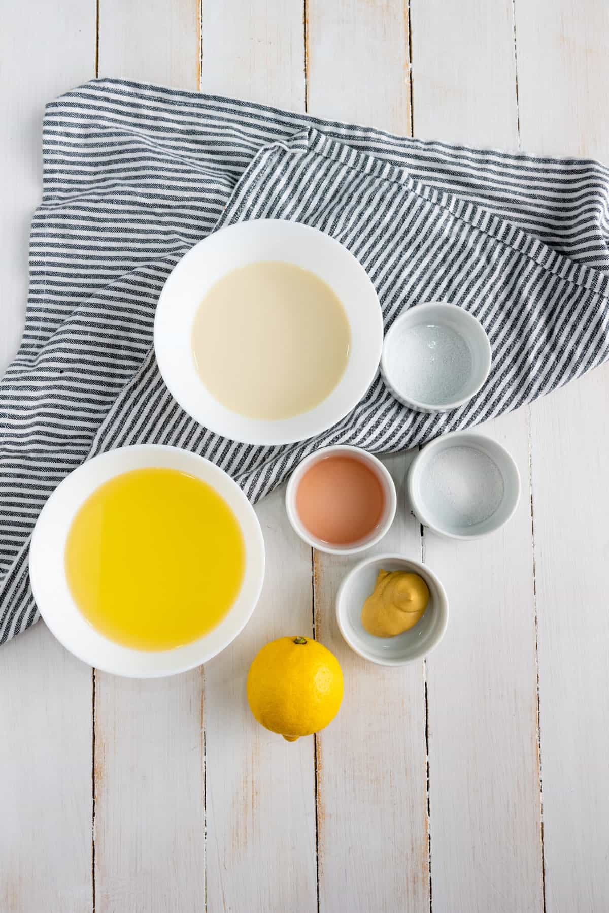 ingredients in bowls