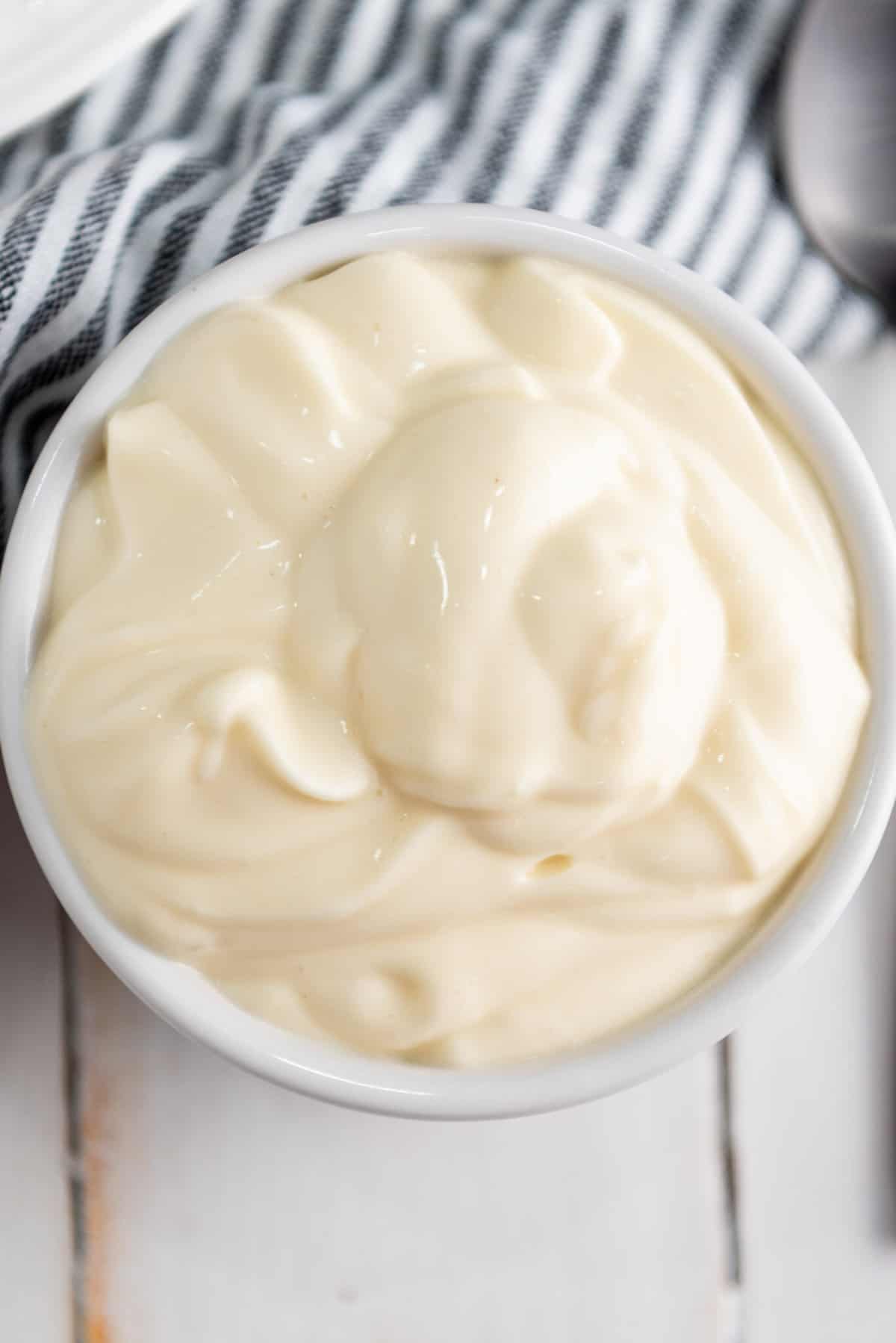 mayo in a white bowl