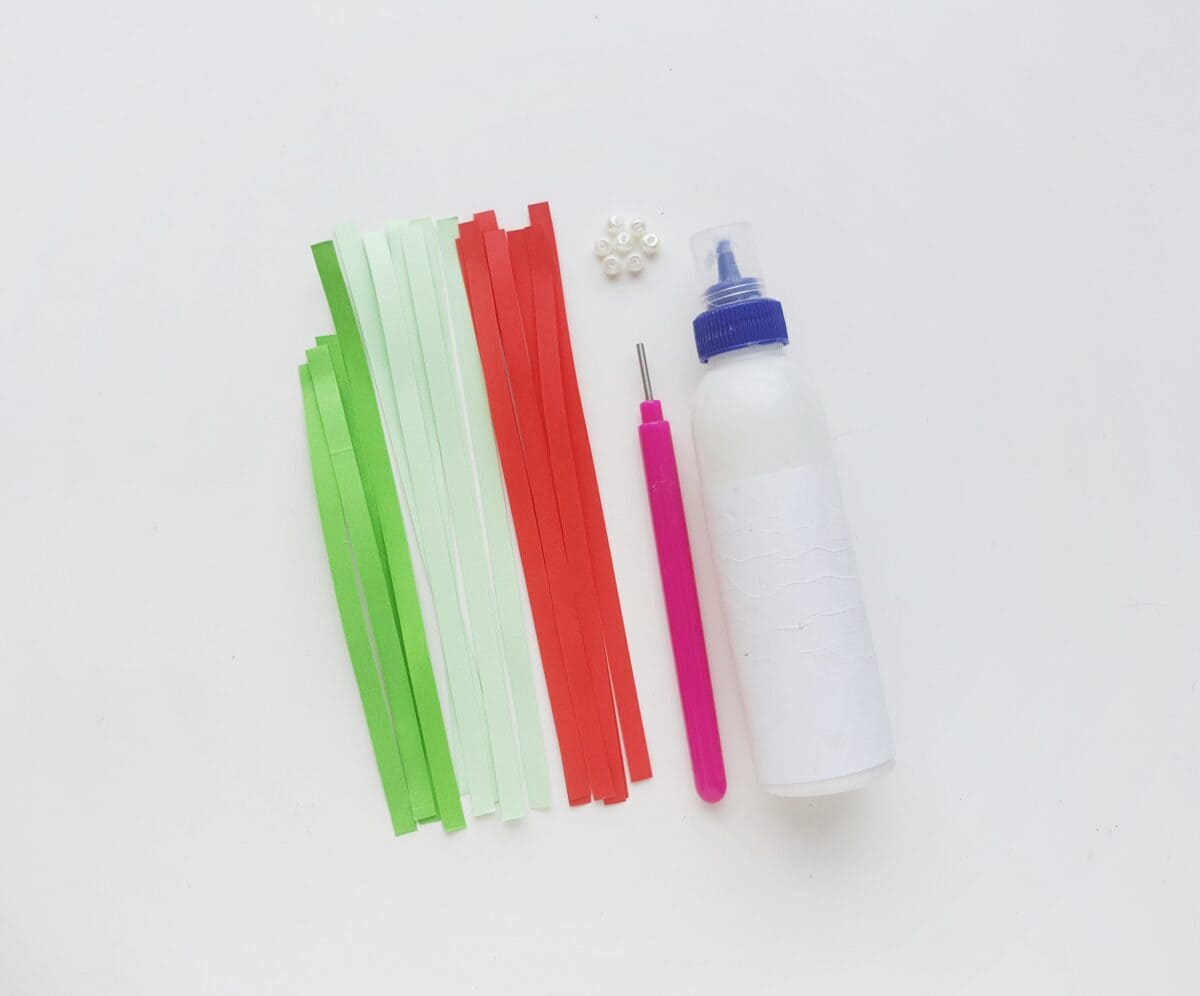 Quilled Christmas Wreath supplies