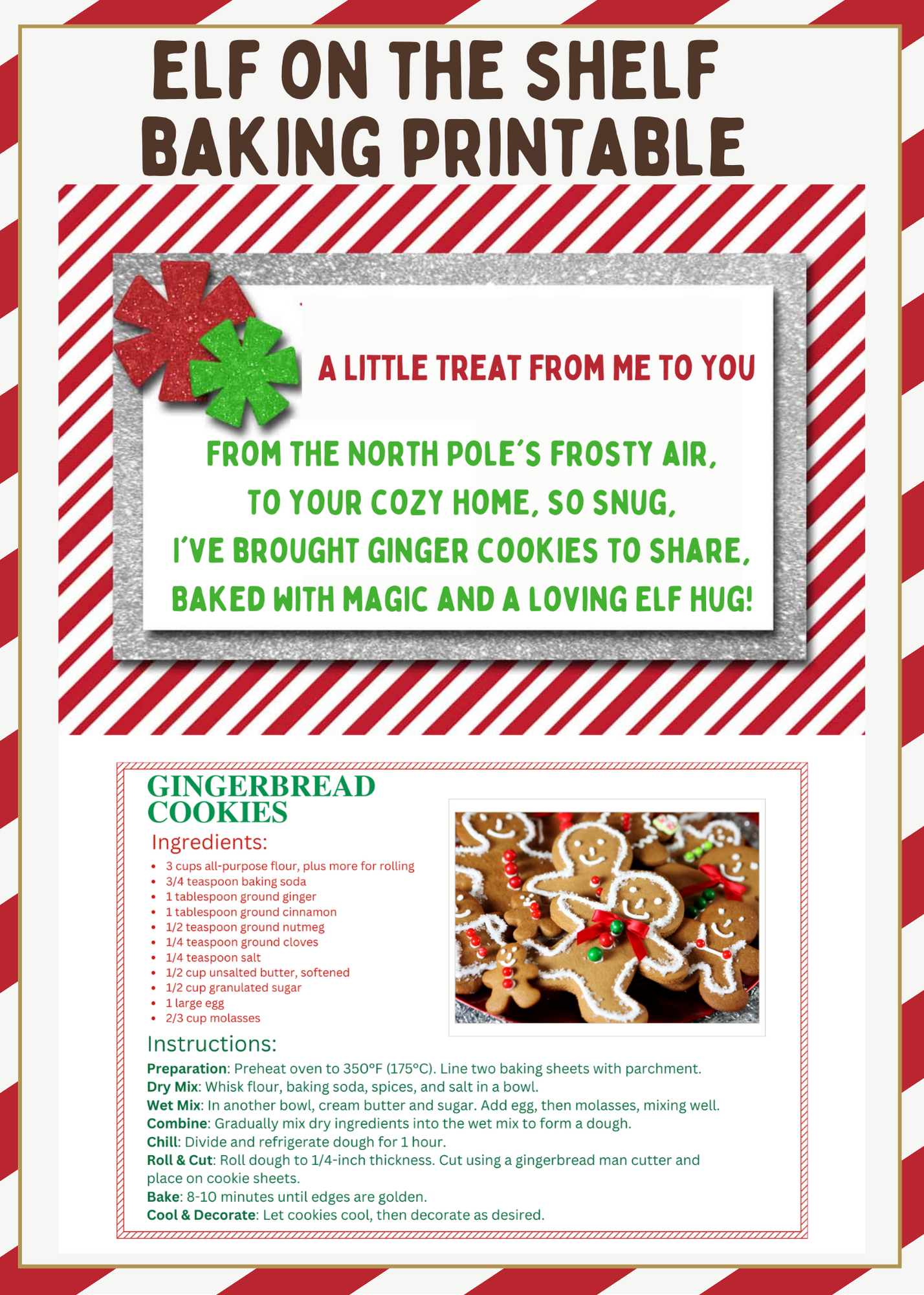 elf on the shelf baking printables pin image