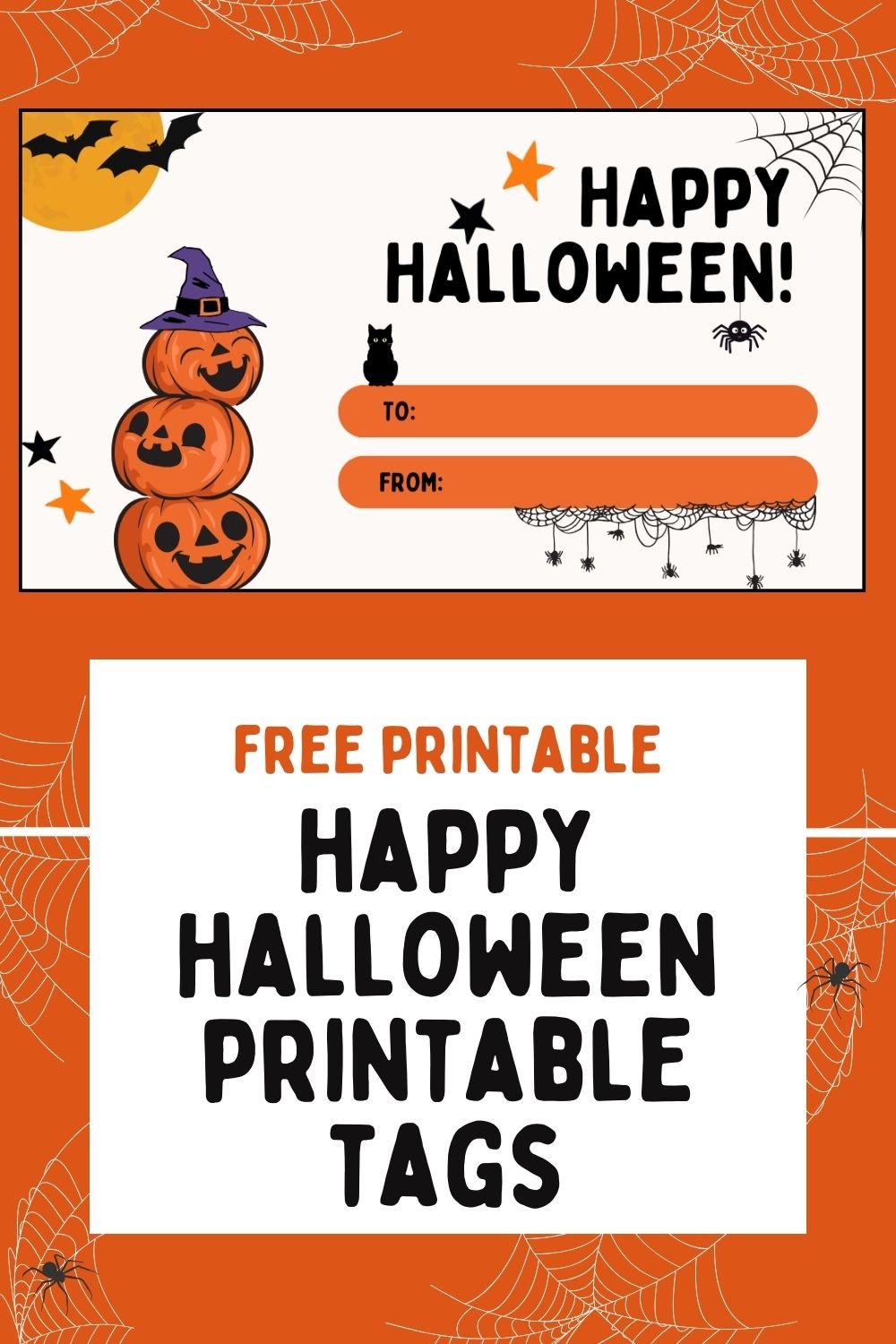 happy halloween printable tags title