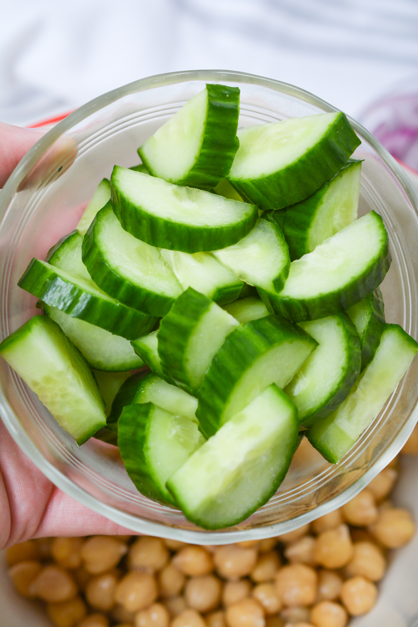 add cucumbers to salad