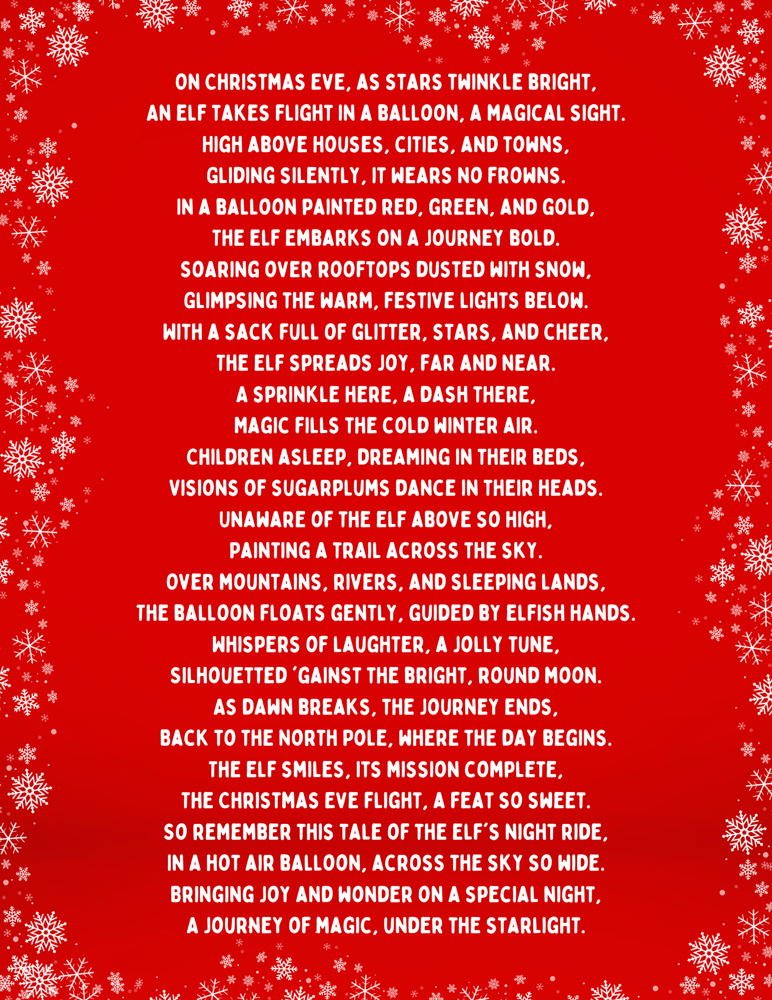 Christmas Eve flight poem