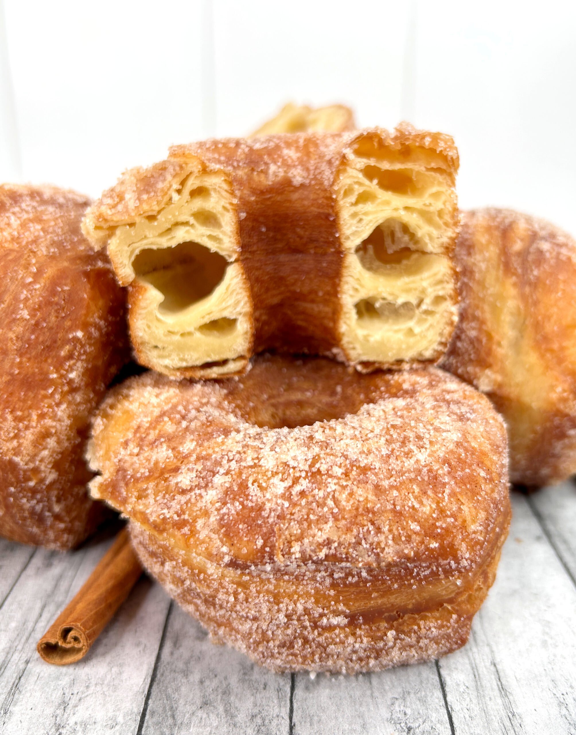 Croissant Donut in a stack