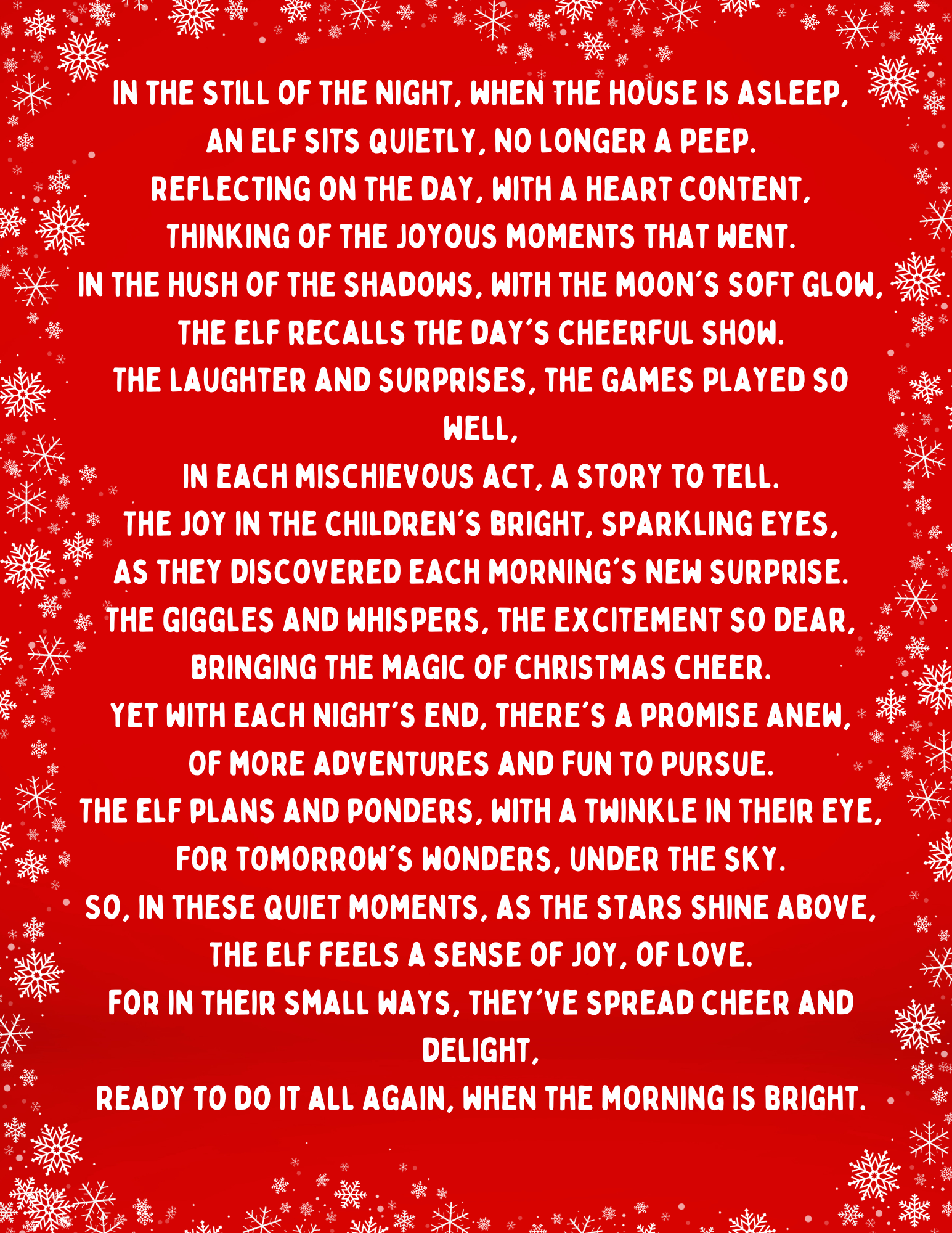 Elfs End-of-Day Reflections poem