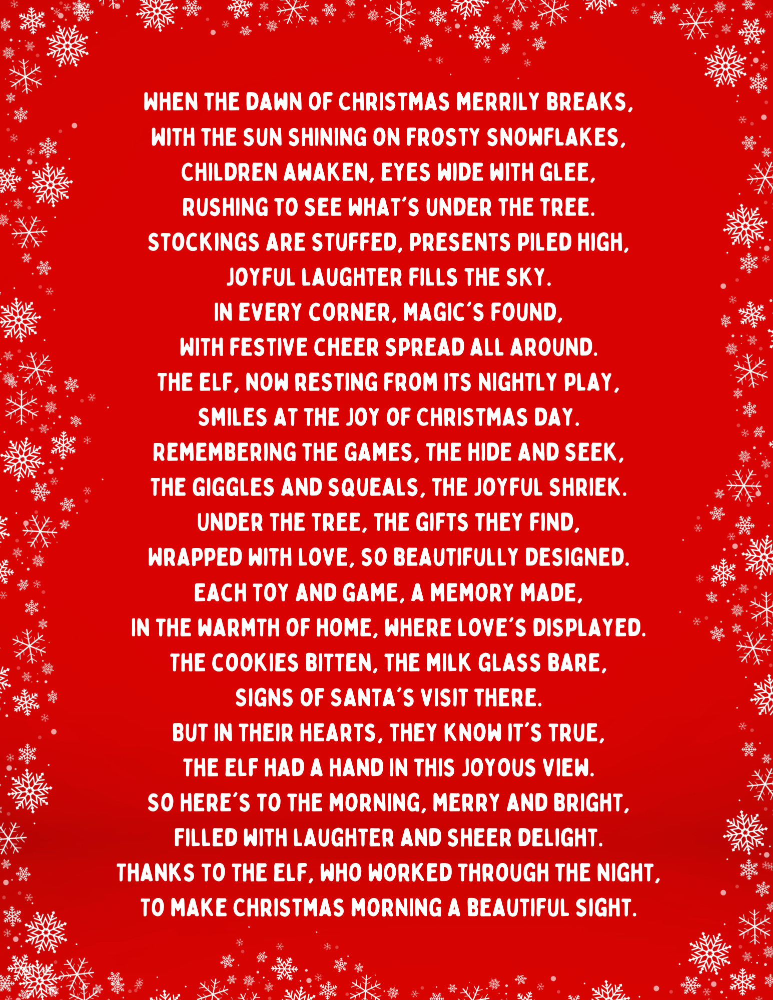 The Merry Morning of Christmas Poem