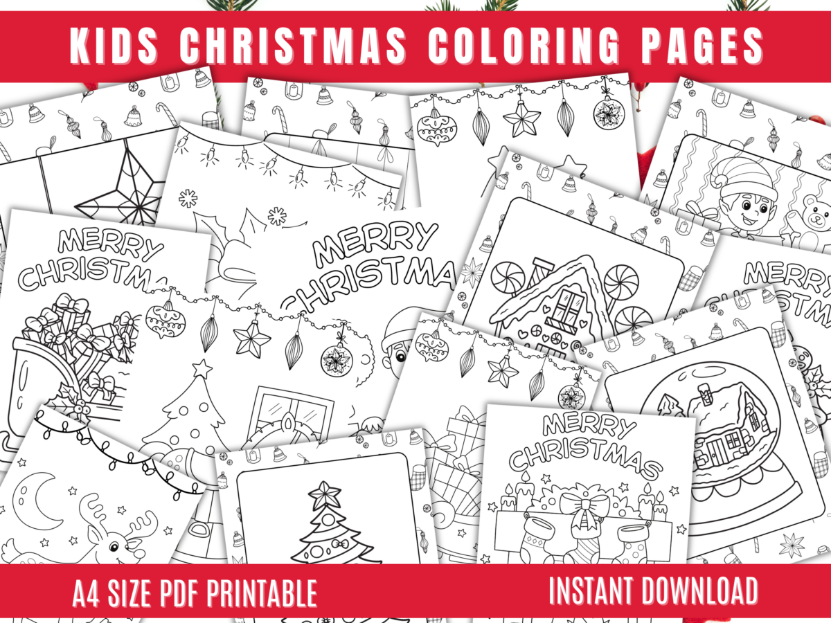 20 christmas coloring page for kids