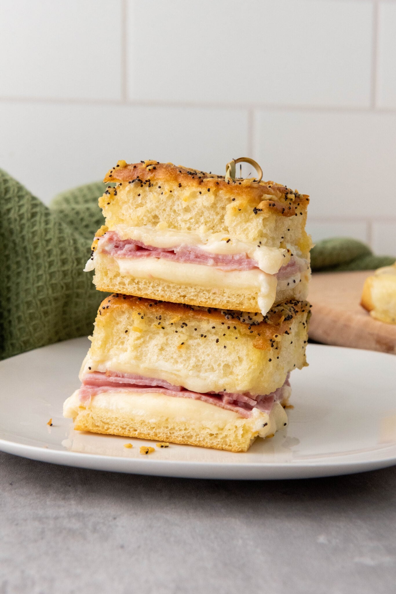stacked sliders on a plate
