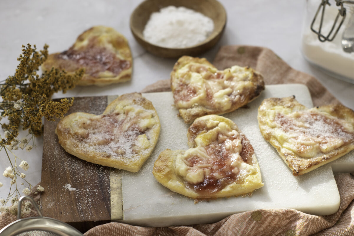 ready to eat pastry sheet hearts