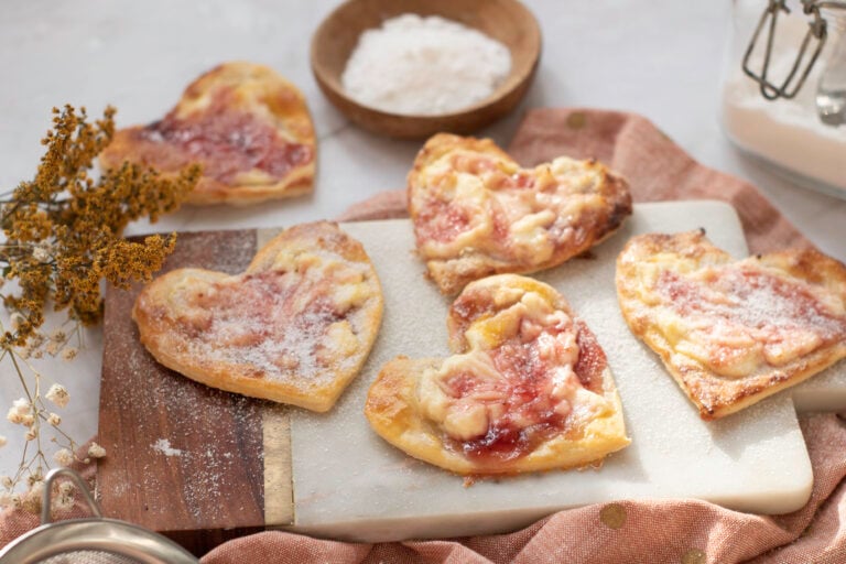 Puff Pastry Hearts Recipe with Cream Cheese and Jam - A Sparkle of Genius