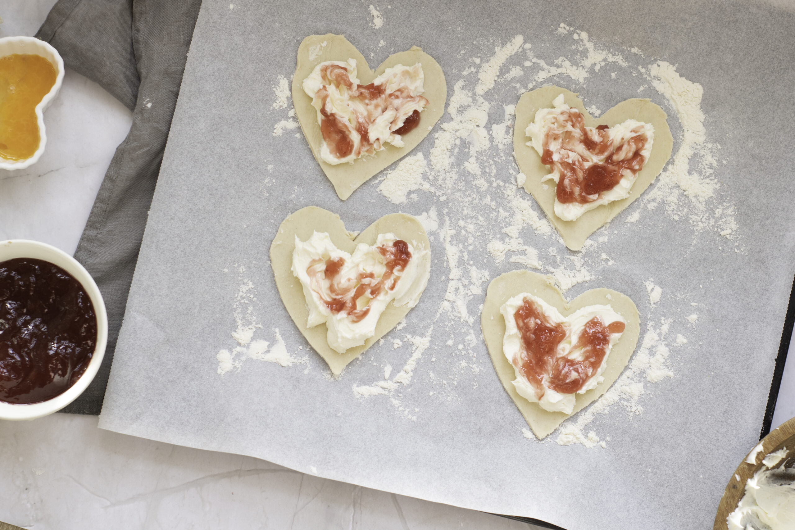 Puff Pastry Hearts Recipe with Cream Cheese and Jam A Sparkle of Genius